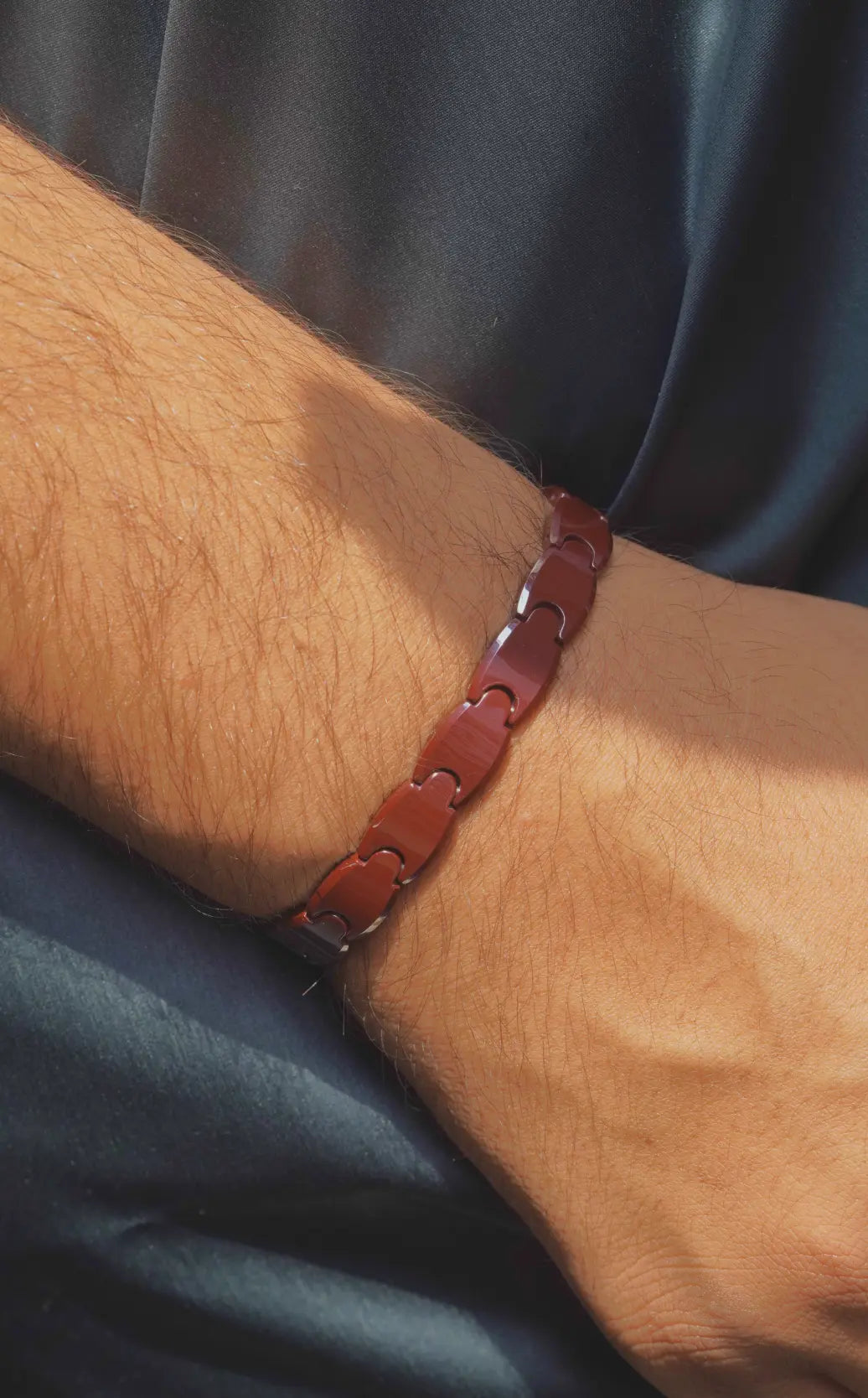 Maroon full - Ceramic bracelet for men. worldjewel.in men's bracelets