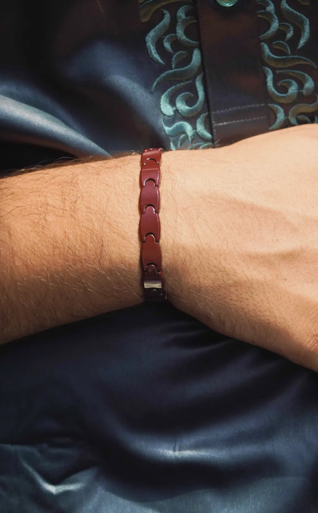 Maroon full - Ceramic bracelet for men. worldjewel.in men's bracelets