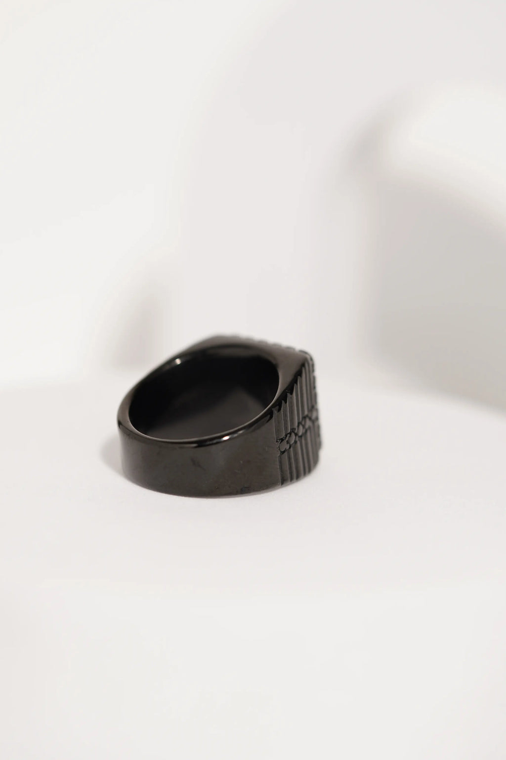 Matte Black & Golden Crown Stainless Steel Finger Ring For Men worldjewel.in men's ring