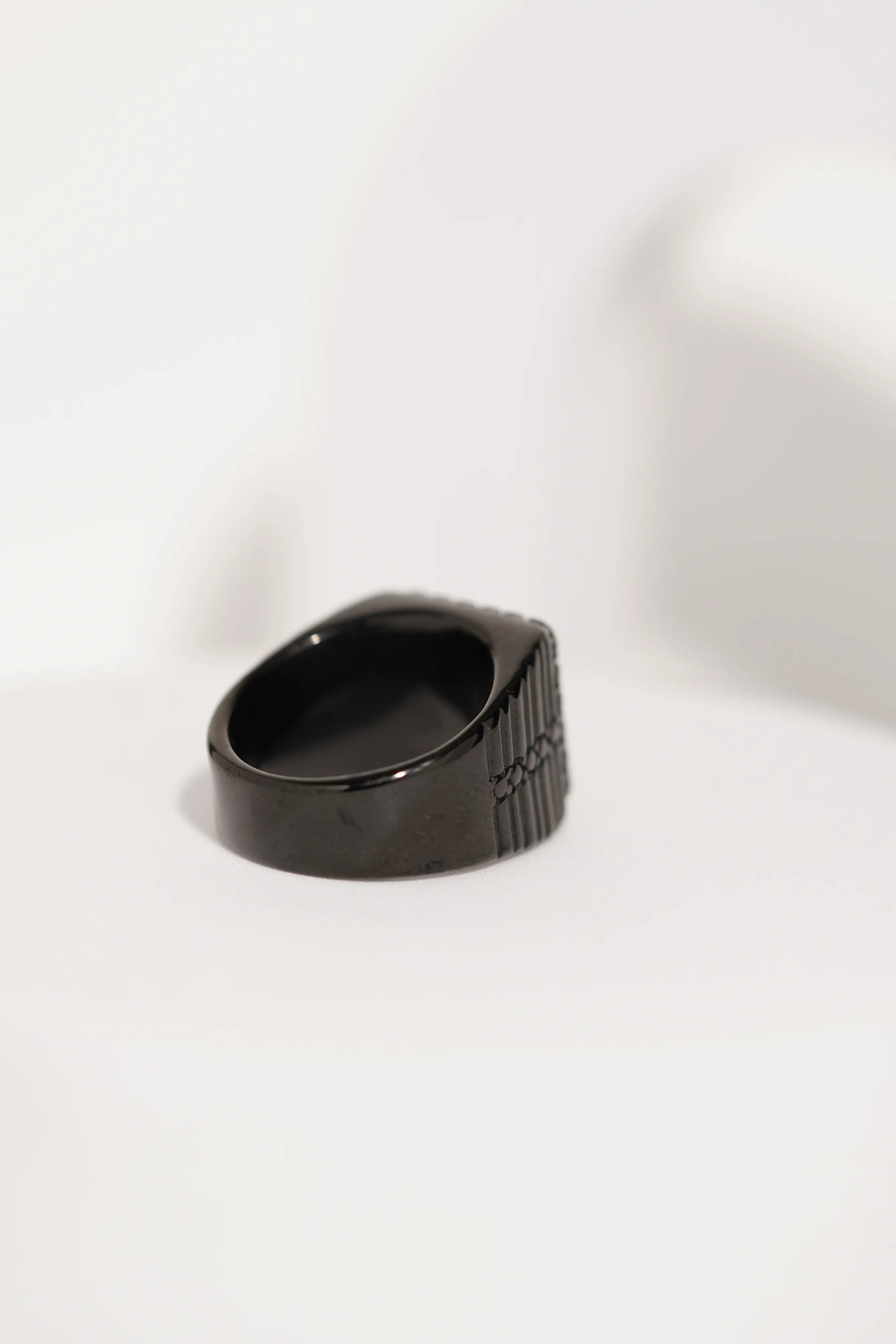 Matte Black & Golden Crown Stainless Steel Finger Ring For Men worldjewel.in men's ring