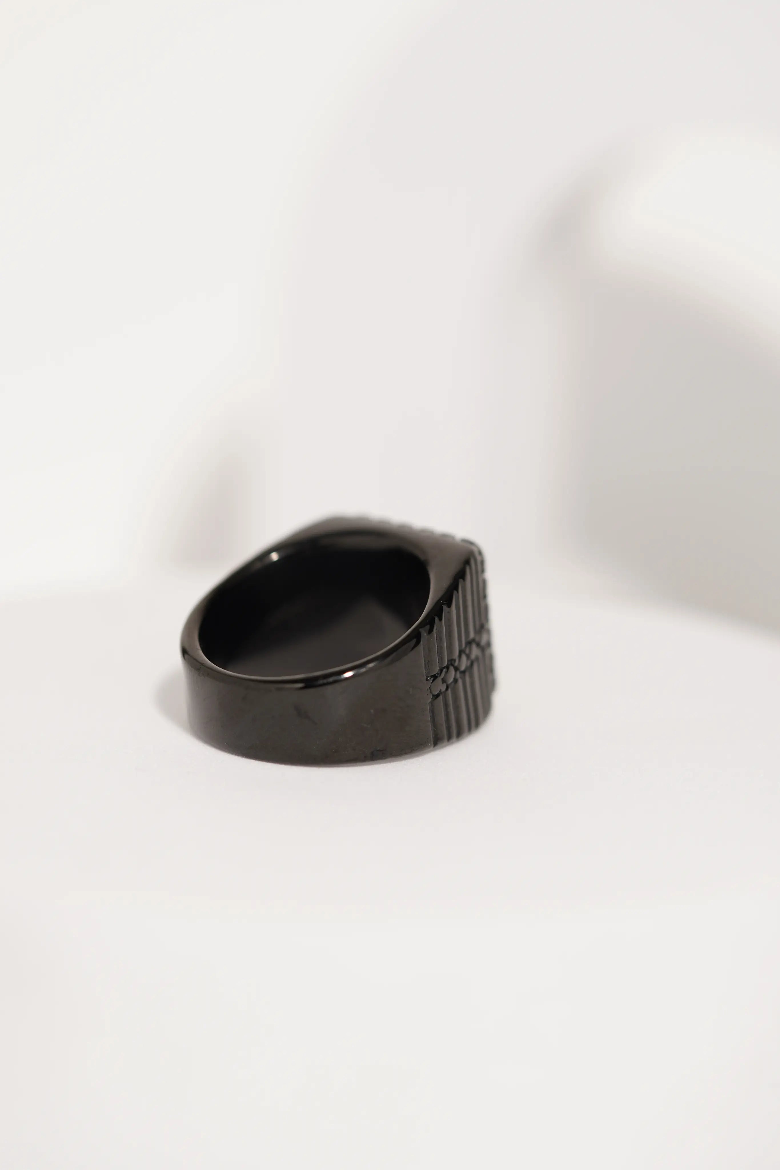 Matte Black & Golden Crown Stainless Steel Finger Ring For Men worldjewel.in men's ring