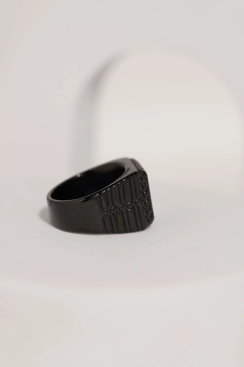 Matte Black & Golden Crown Stainless Steel Finger Ring For Men worldjewel.in men's ring