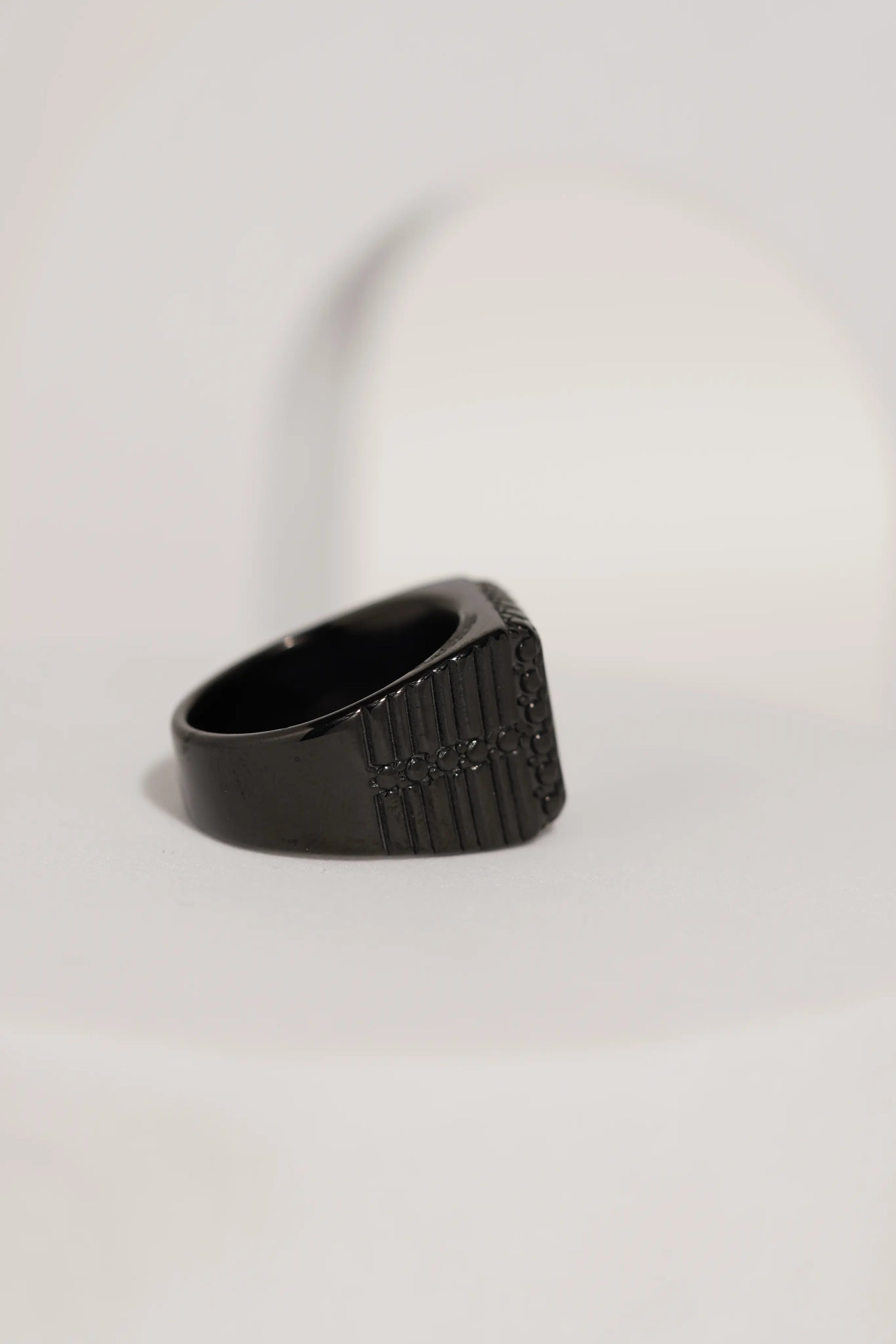 Matte Black & Golden Crown Stainless Steel Finger Ring For Men worldjewel.in men's ring