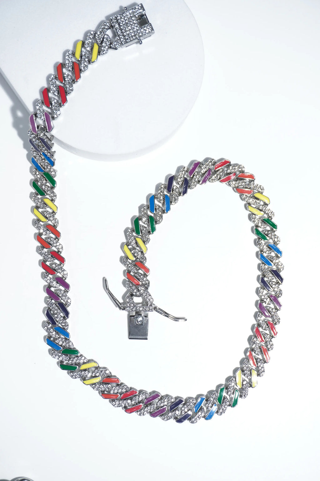 Multi-colour Diamond | Ice-chain | Unisex | Hiphop style. - worldjewel.in