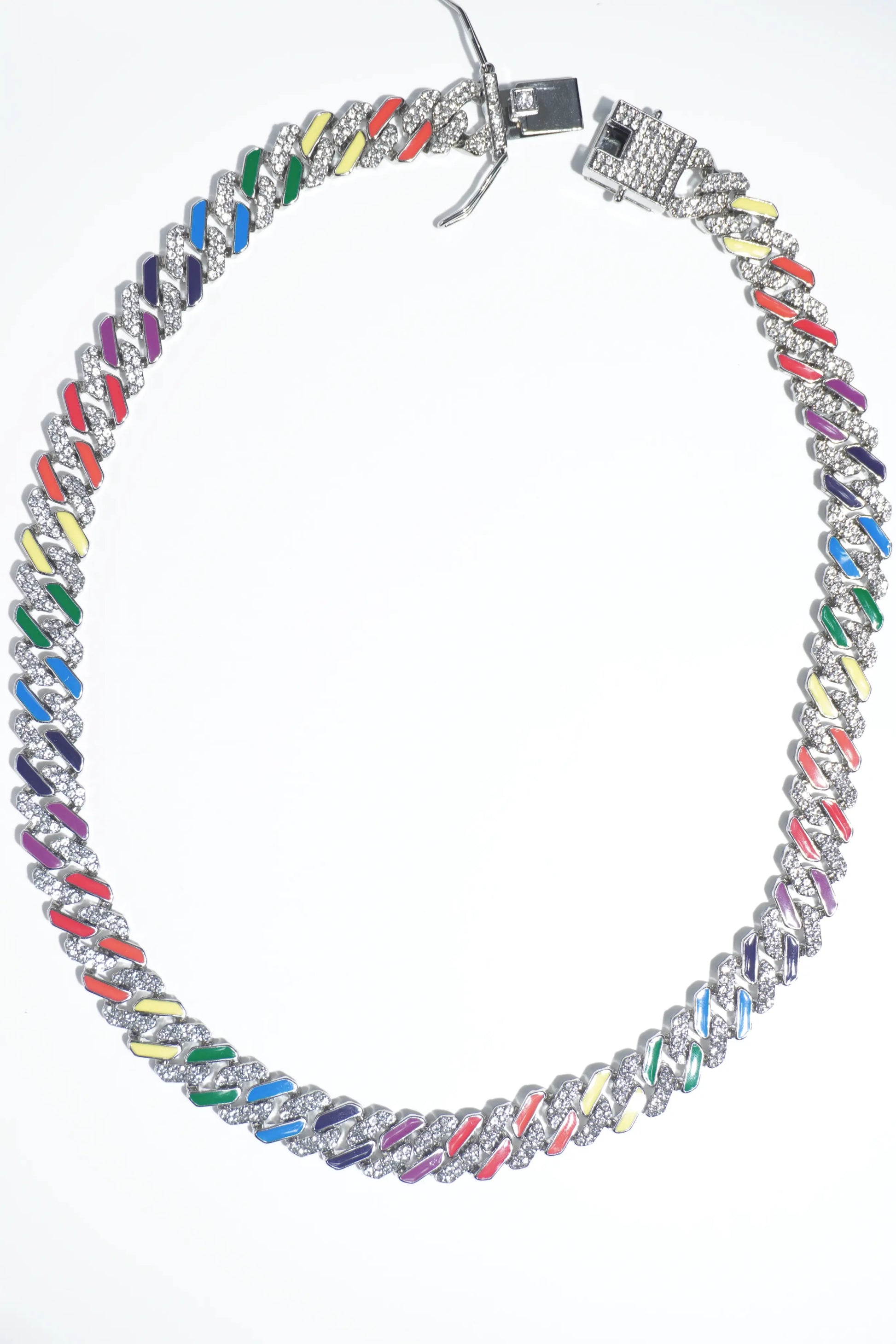 Multi-colour Diamond | Ice-chain | Unisex | Hiphop style. - worldjewel.in