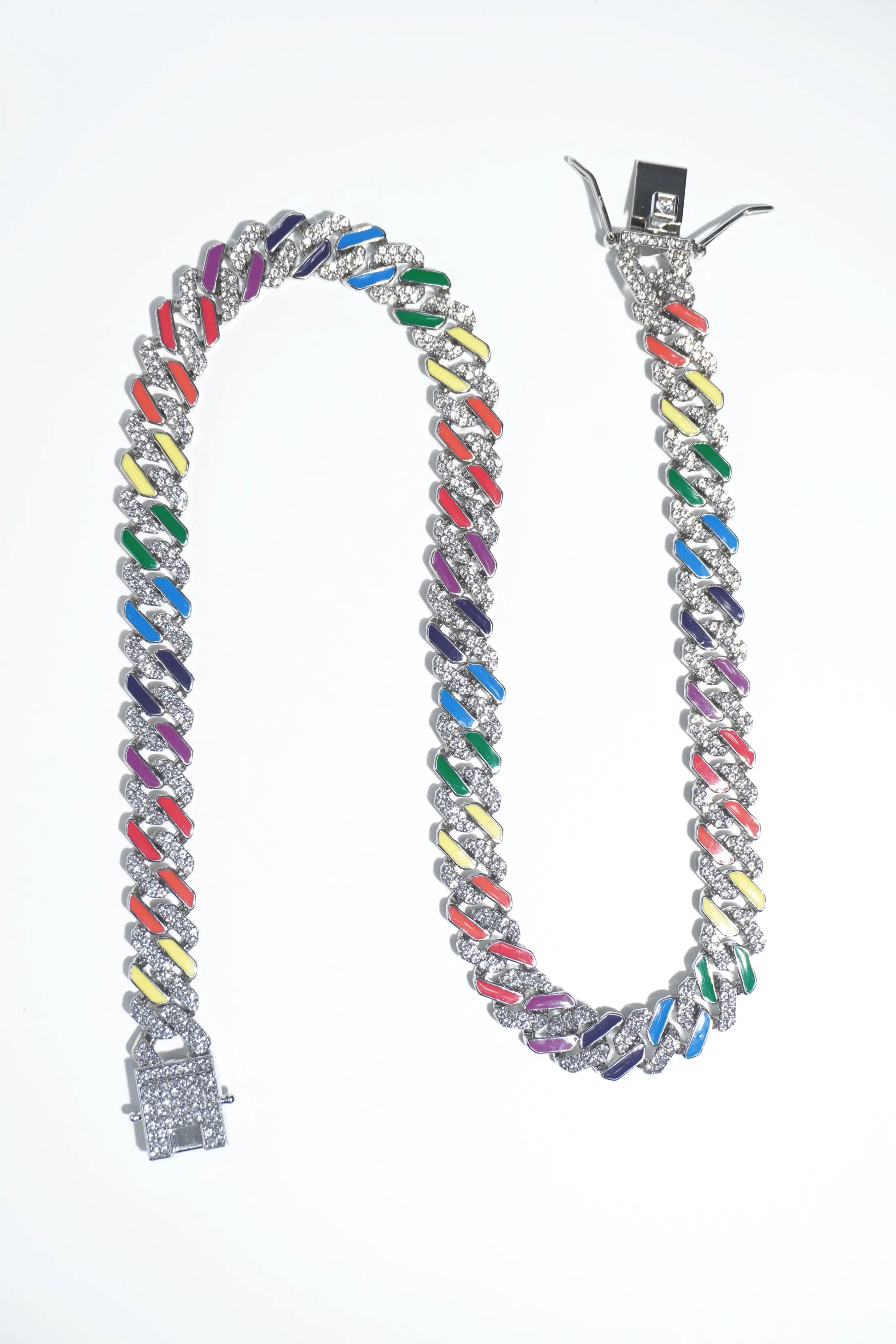 Multi-colour Diamond | Ice-chain | Unisex | Hiphop style. - worldjewel.in