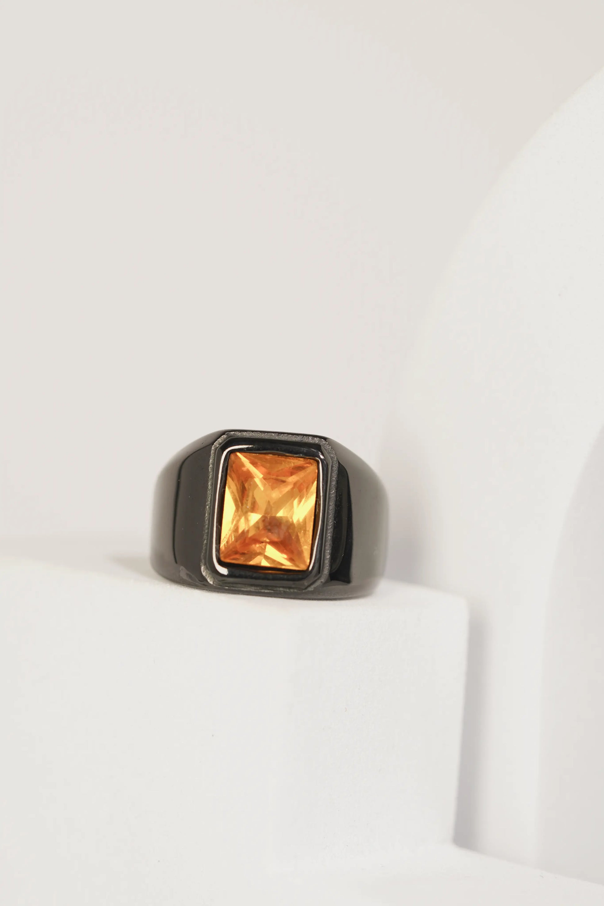 Orange Stone Ring For Men worldjewel.in men's ring