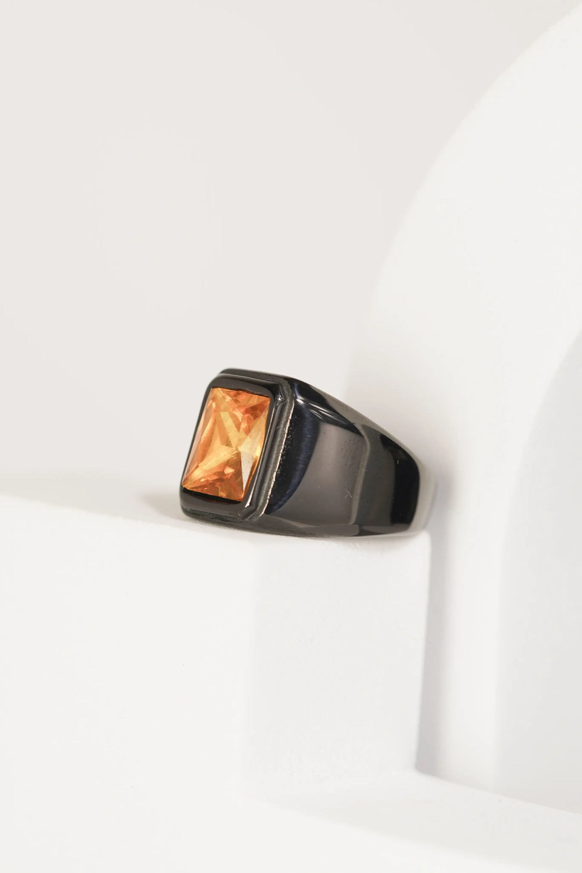 Orange Stone Ring For Men worldjewel.in men's ring