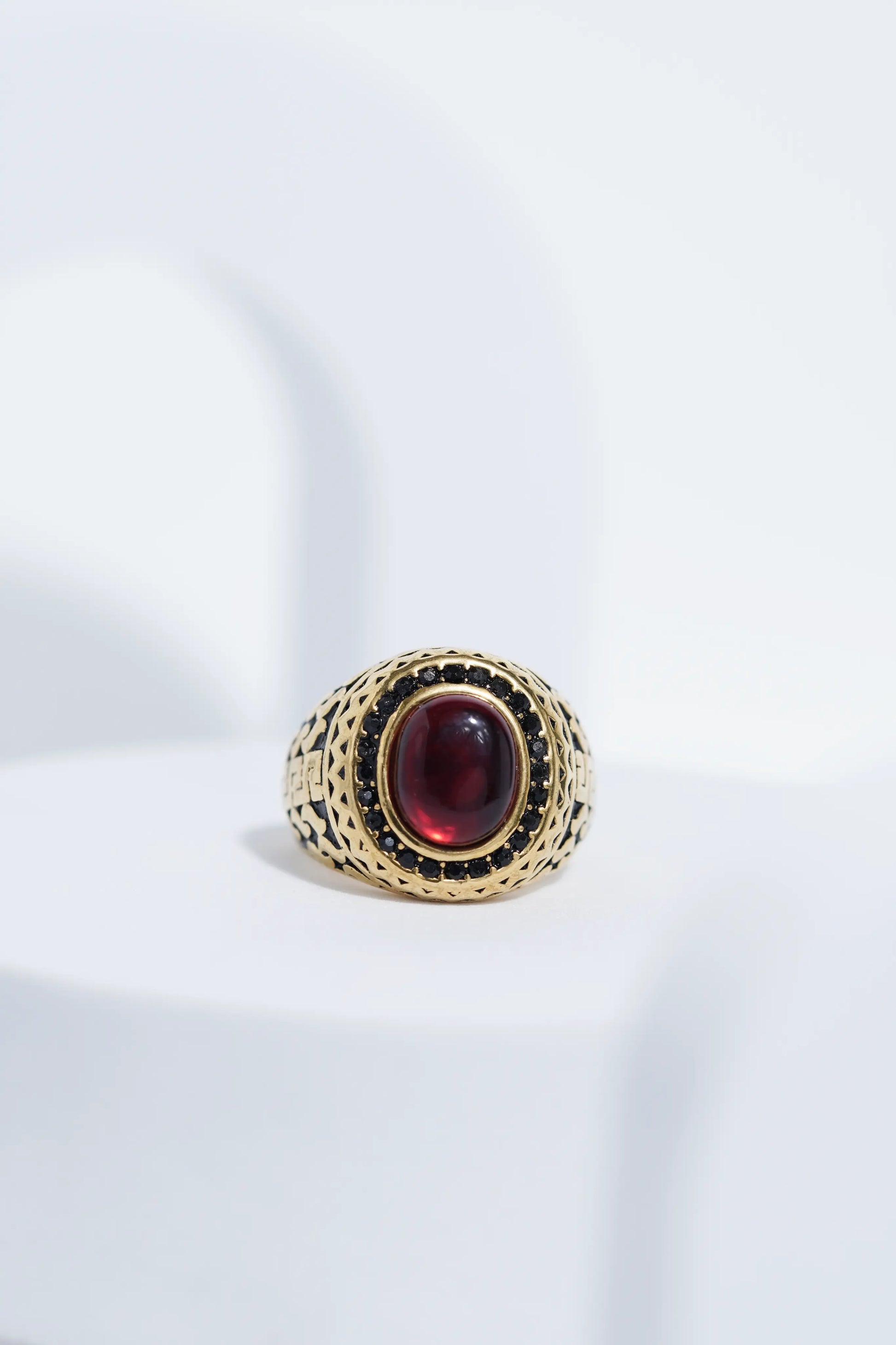 Oval Red Stone Diamond Ring For Men worldjewel.in men's ring