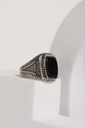 Oval Stone Oxidised Ring For Men worldjewel.in men's ring