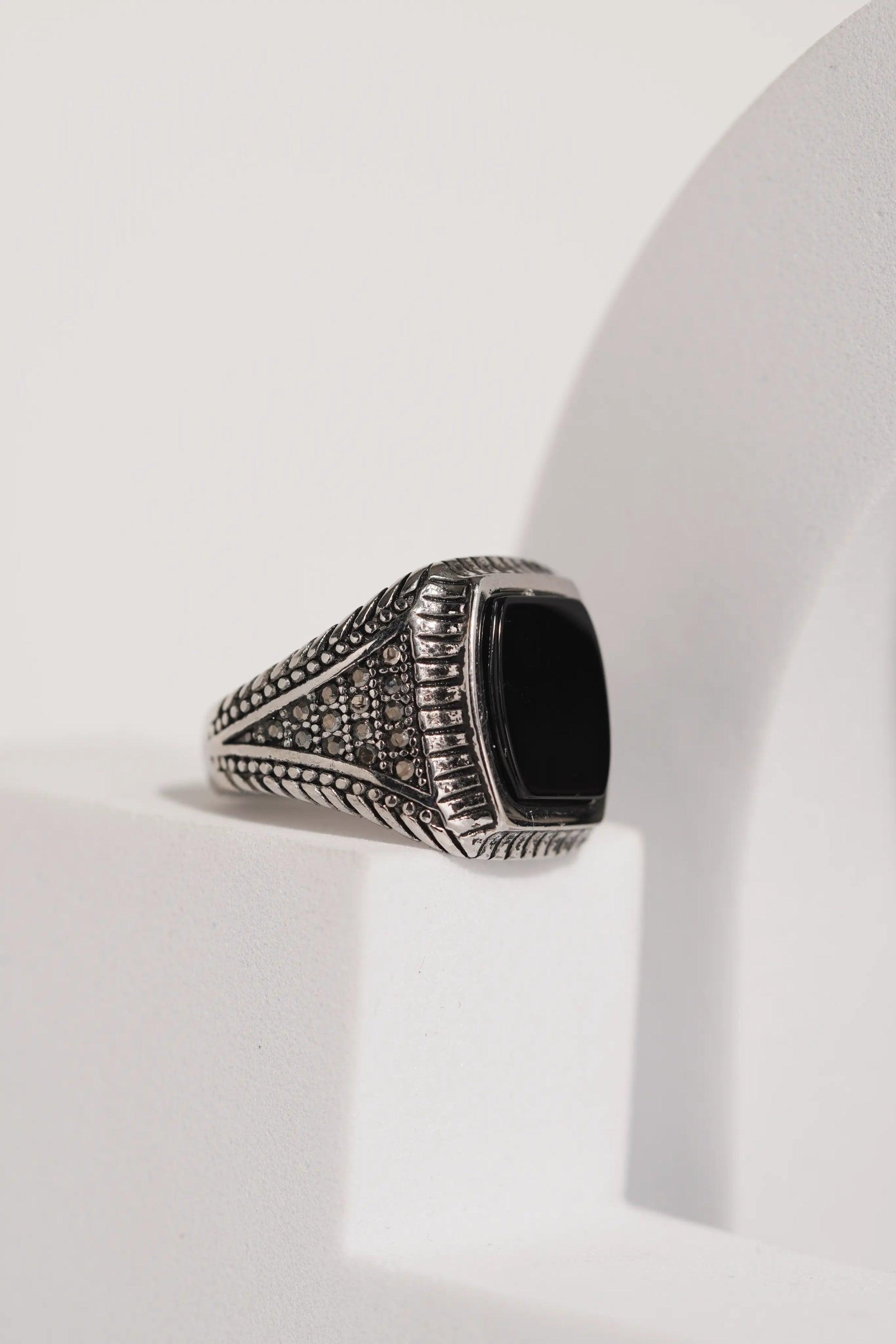 Oval Stone Oxidised Ring For Men worldjewel.in men's ring