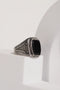 Oval Stone Oxidised Ring For Men