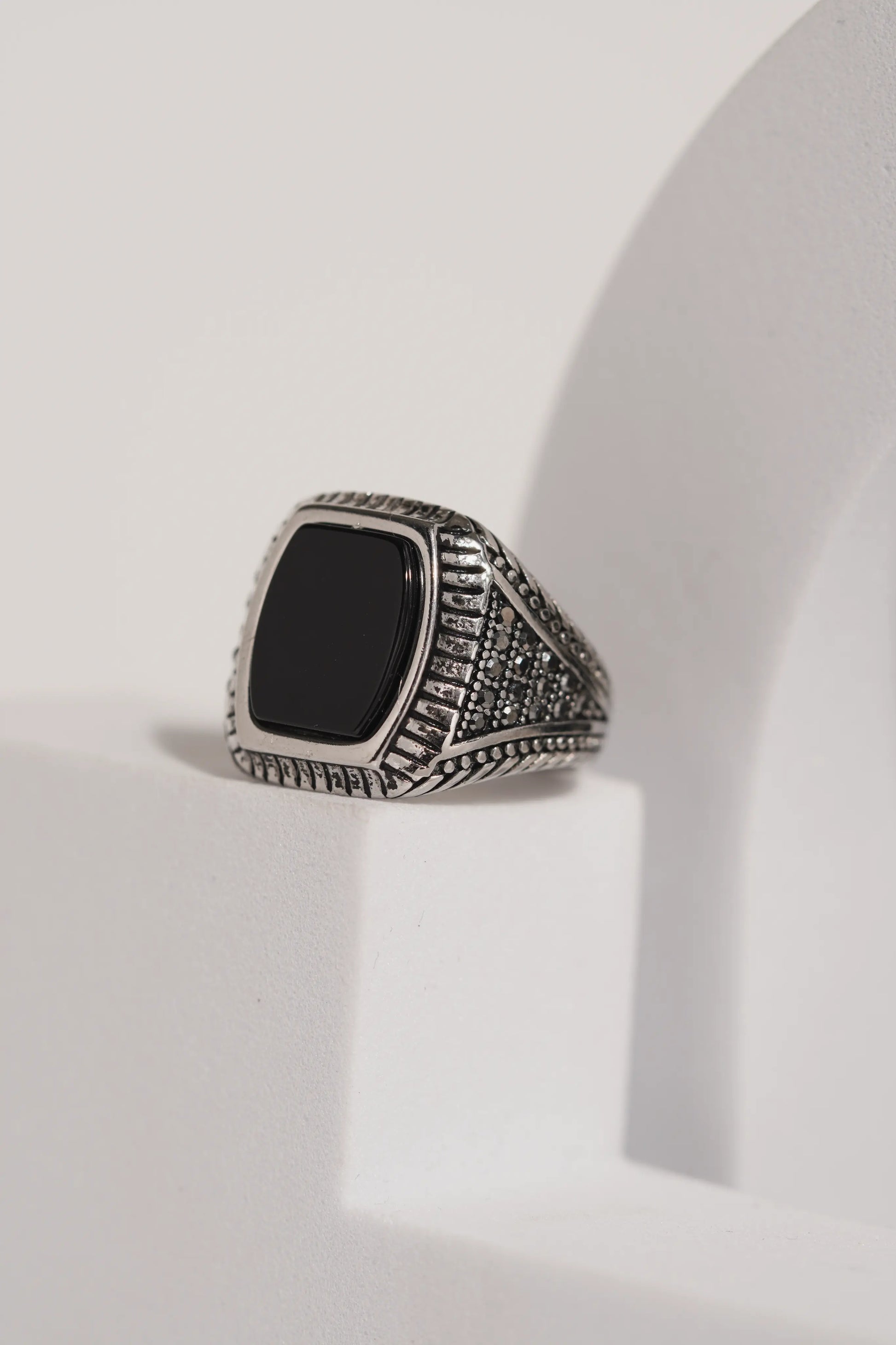 Oval Stone Oxidised Ring For Men worldjewel.in men's ring