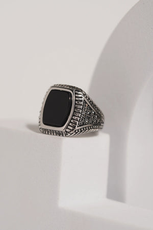 Oval Stone Oxidised Ring For Men worldjewel.in men's ring