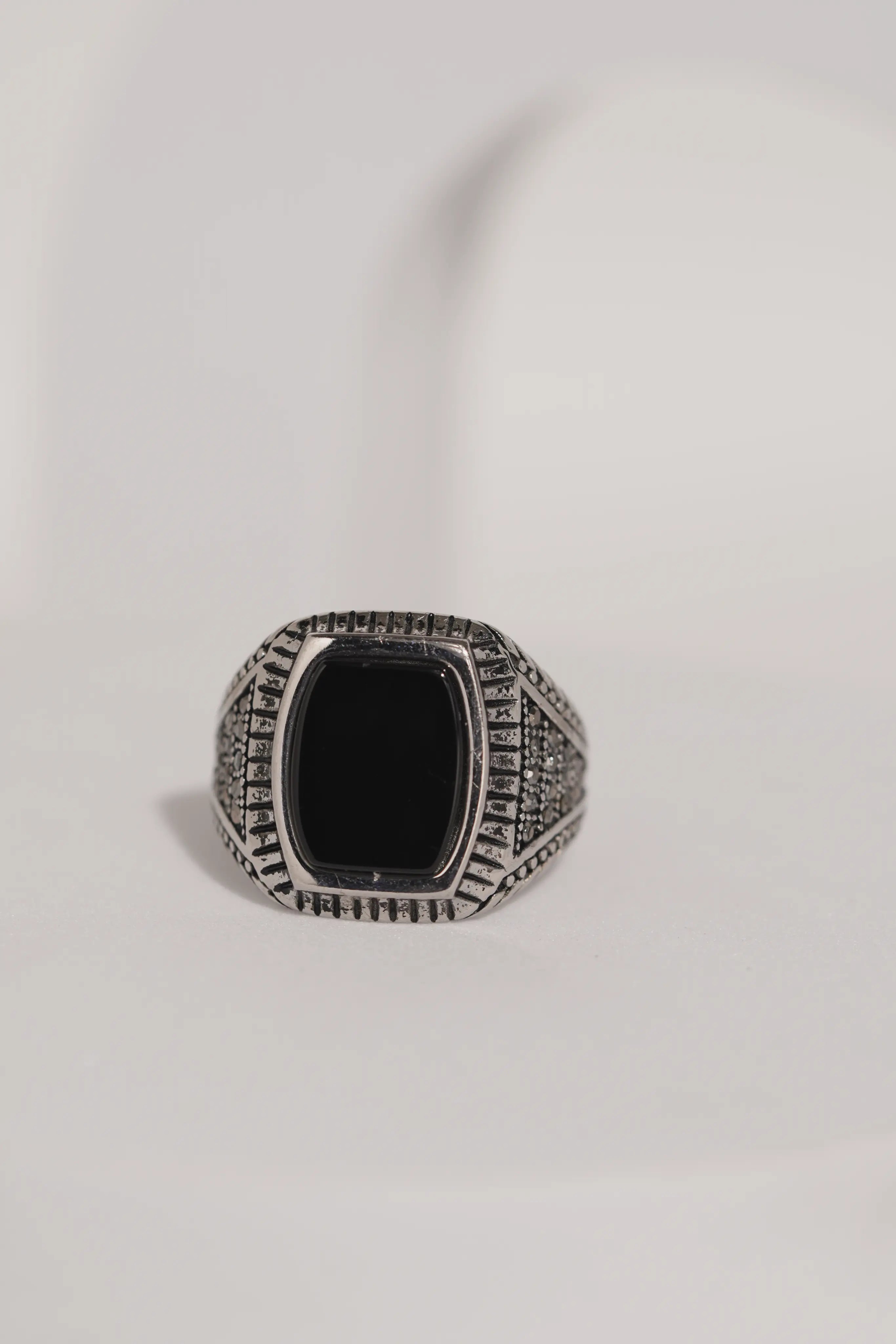 Oval Stone Oxidised Ring For Men worldjewel.in men's ring