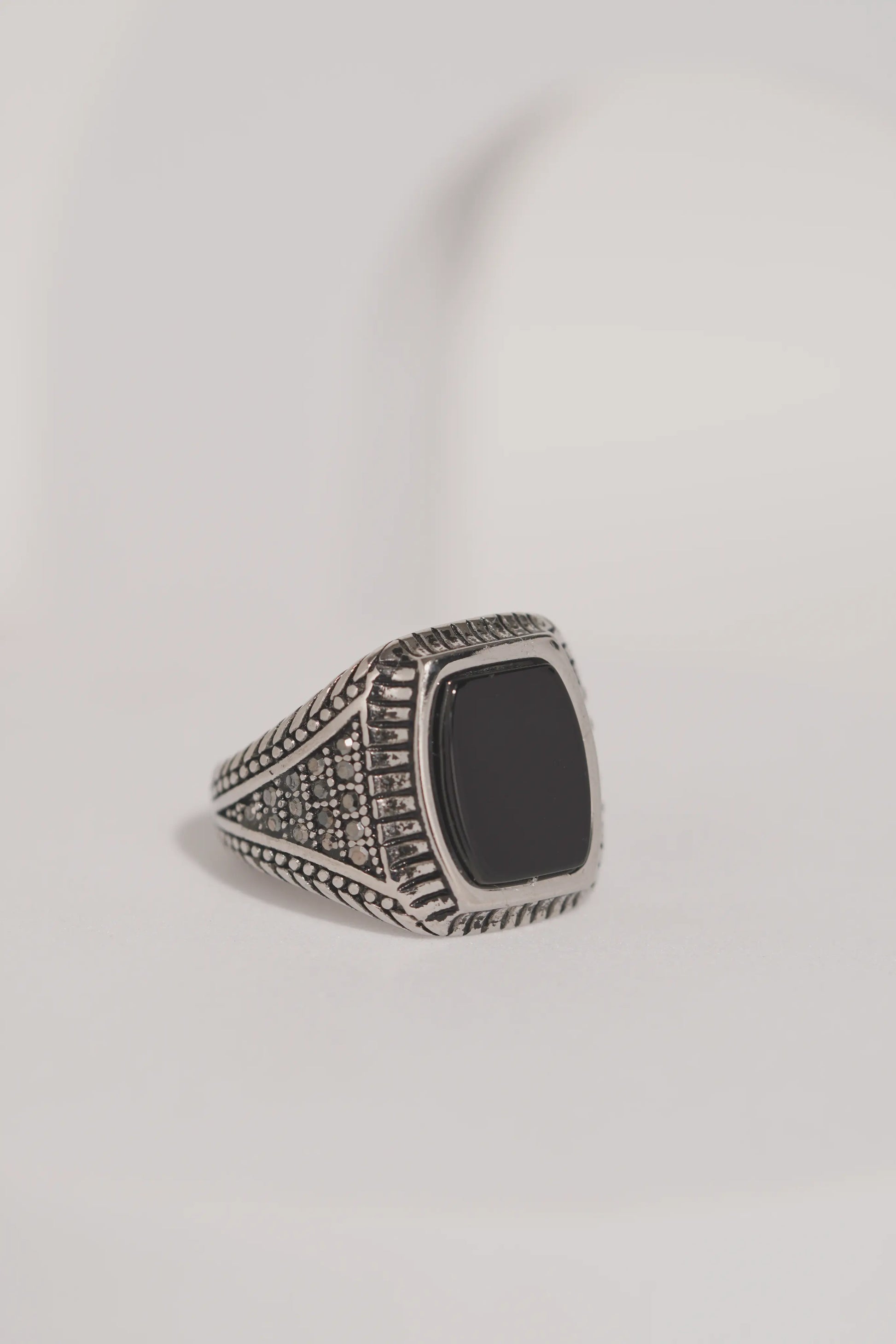 Oval Stone Oxidised Ring For Men worldjewel.in men's ring