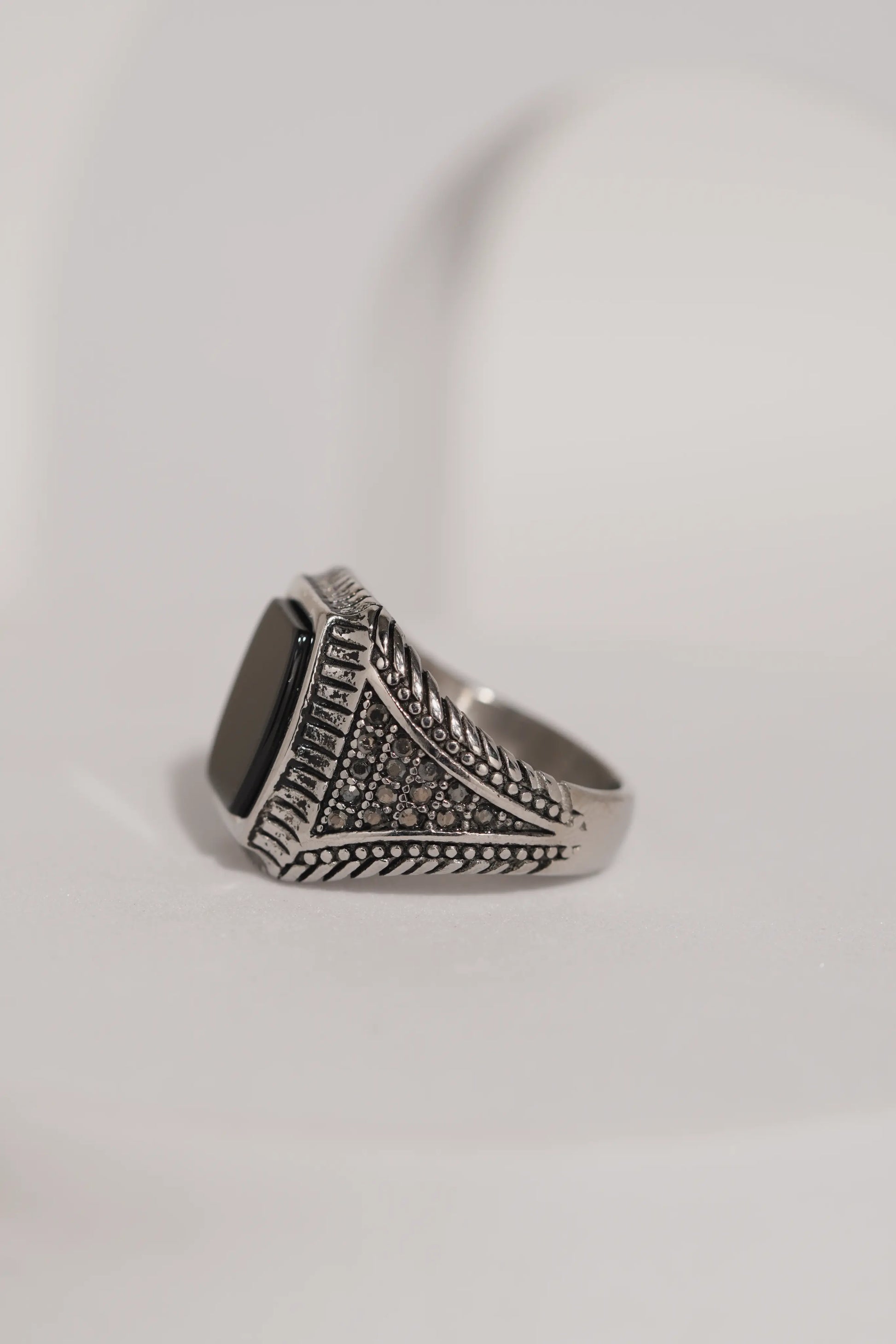 Oval Stone Oxidised Ring For Men worldjewel.in men's ring
