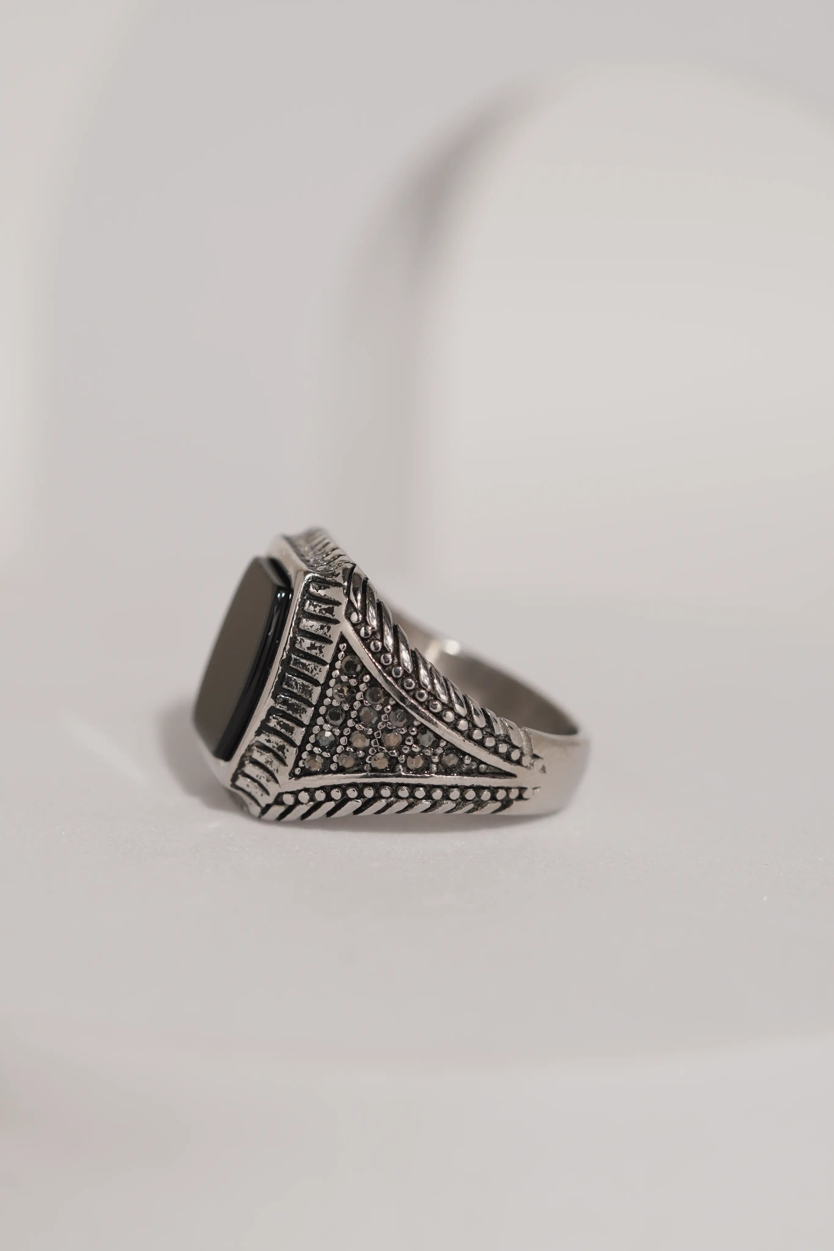 Oval Stone Oxidised Ring For Men worldjewel.in men's ring