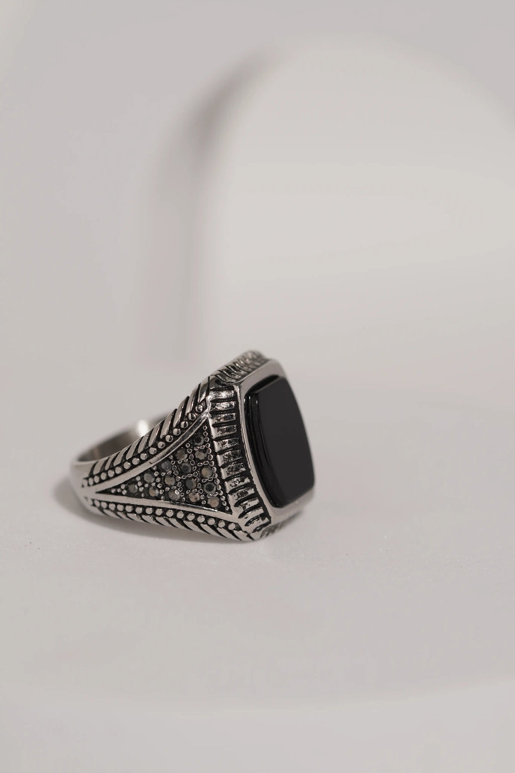 Oval Stone Oxidised Ring For Men worldjewel.in men's ring