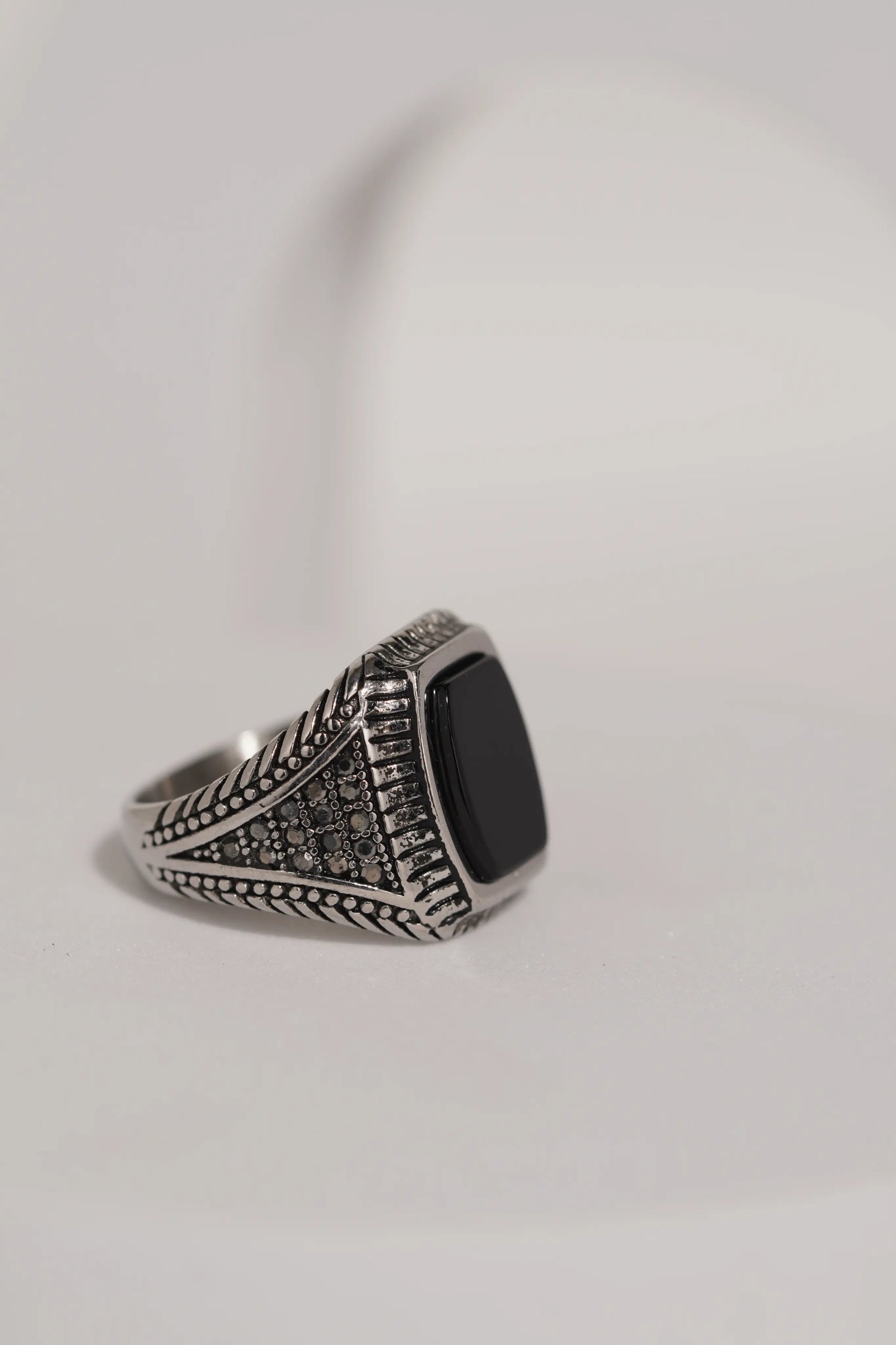 Oval Stone Oxidised Ring For Men worldjewel.in men's ring