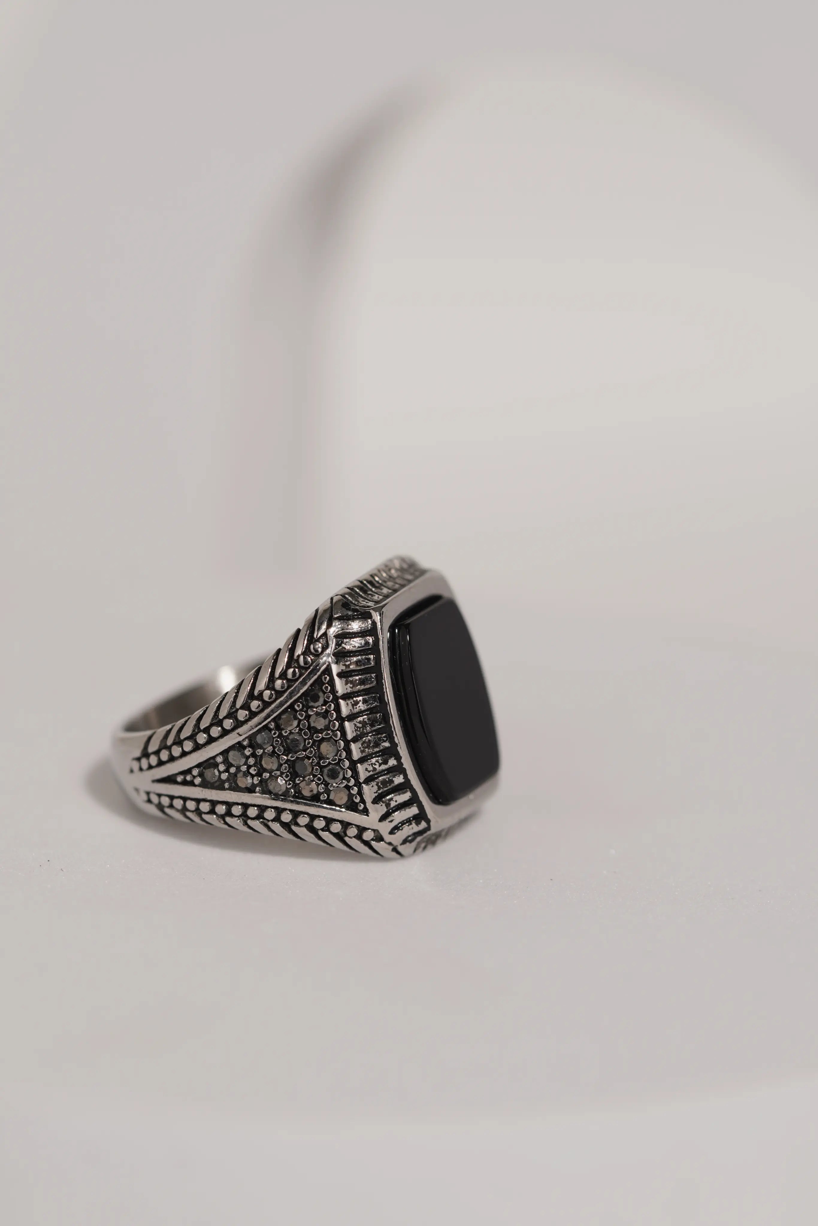 Oval Stone Oxidised Ring For Men worldjewel.in men's ring