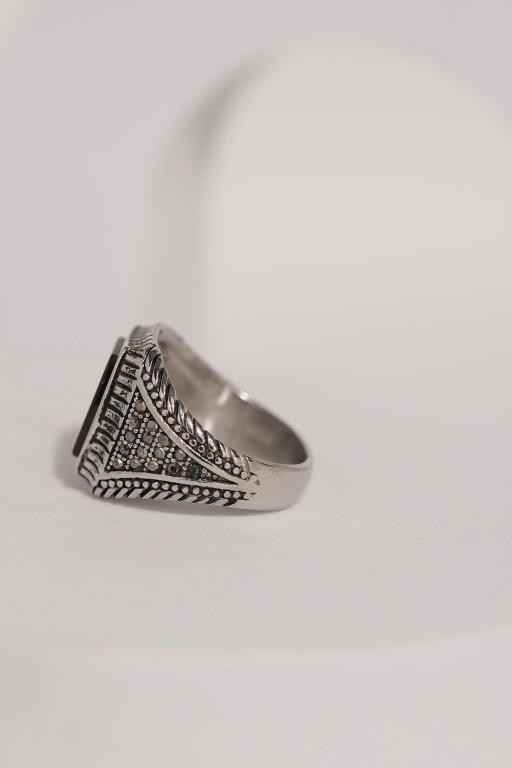 Oval Stone Oxidised Ring For Men worldjewel.in men's ring