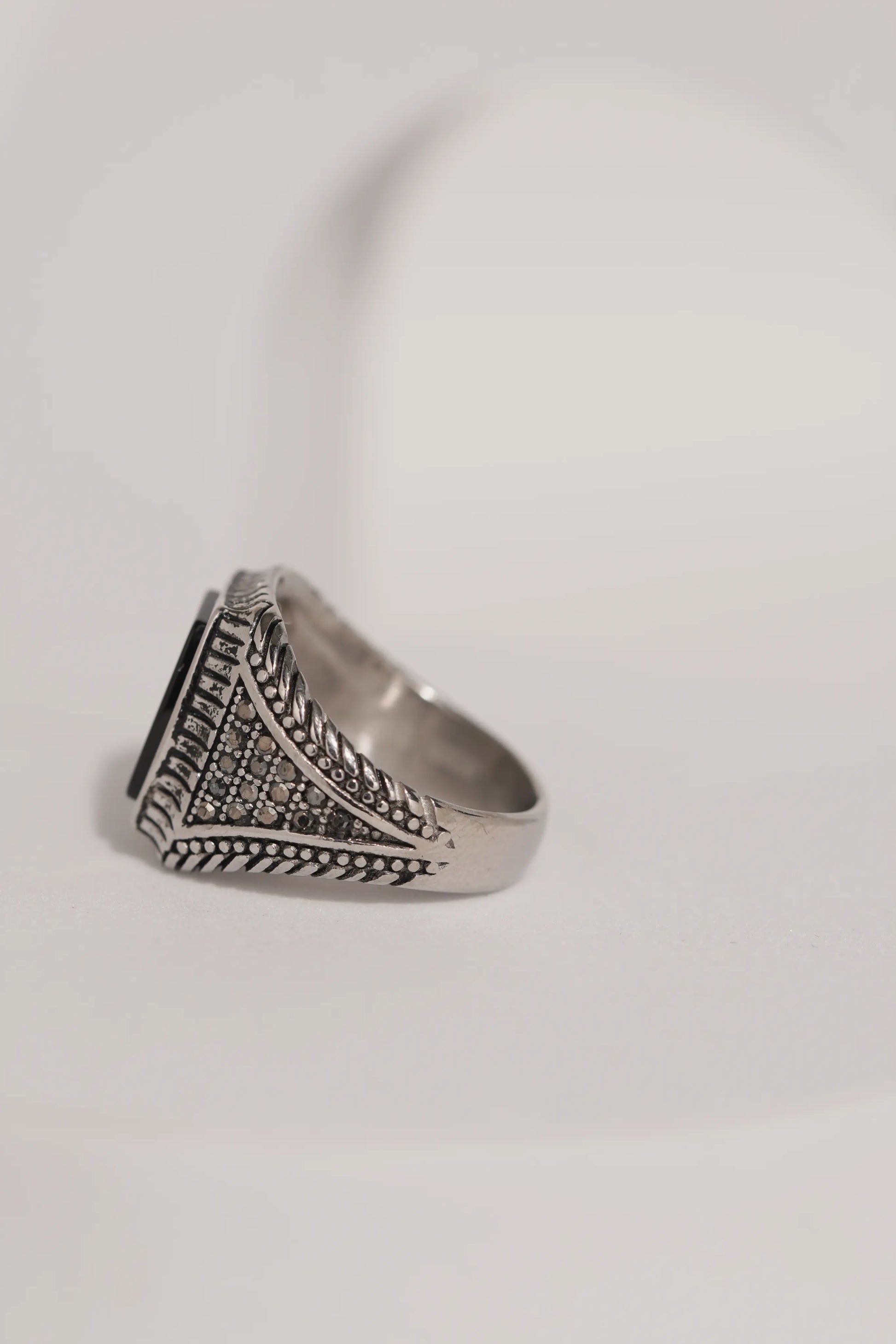 Oval Stone Oxidised Ring For Men worldjewel.in men's ring