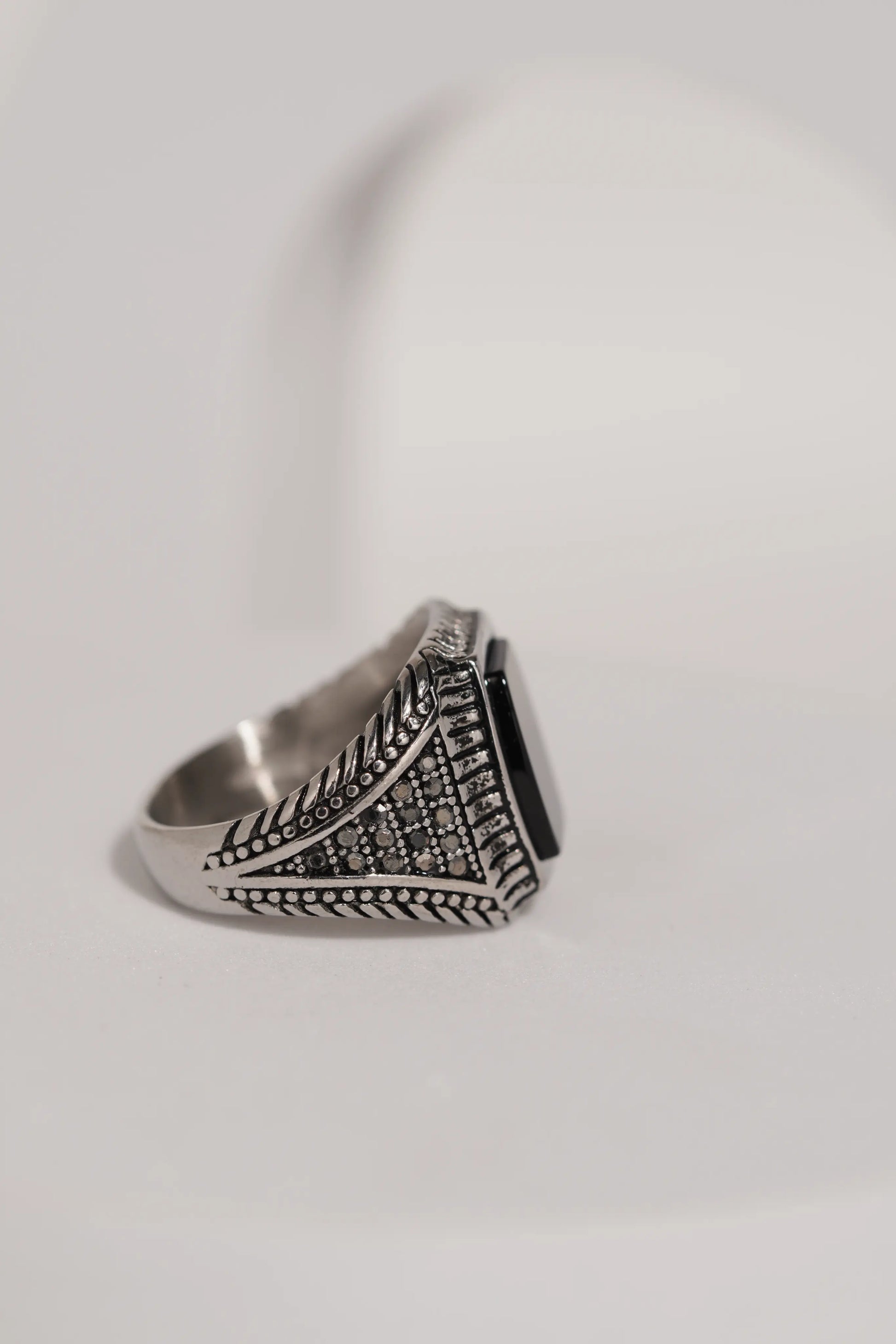 Oval Stone Oxidised Ring For Men worldjewel.in men's ring
