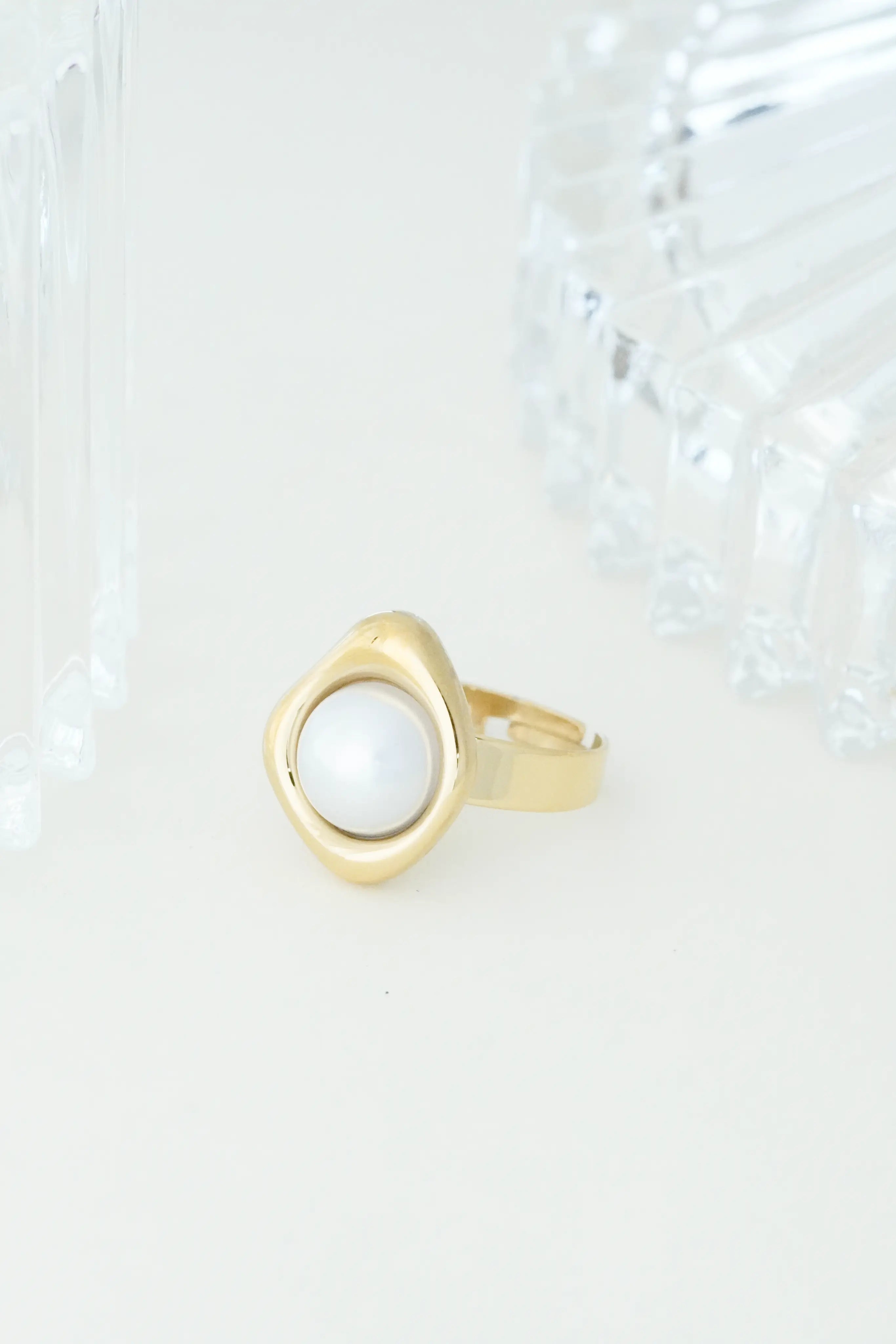 Pearl Adjustable Ring worldjewel.in ADJUSTABLE RING