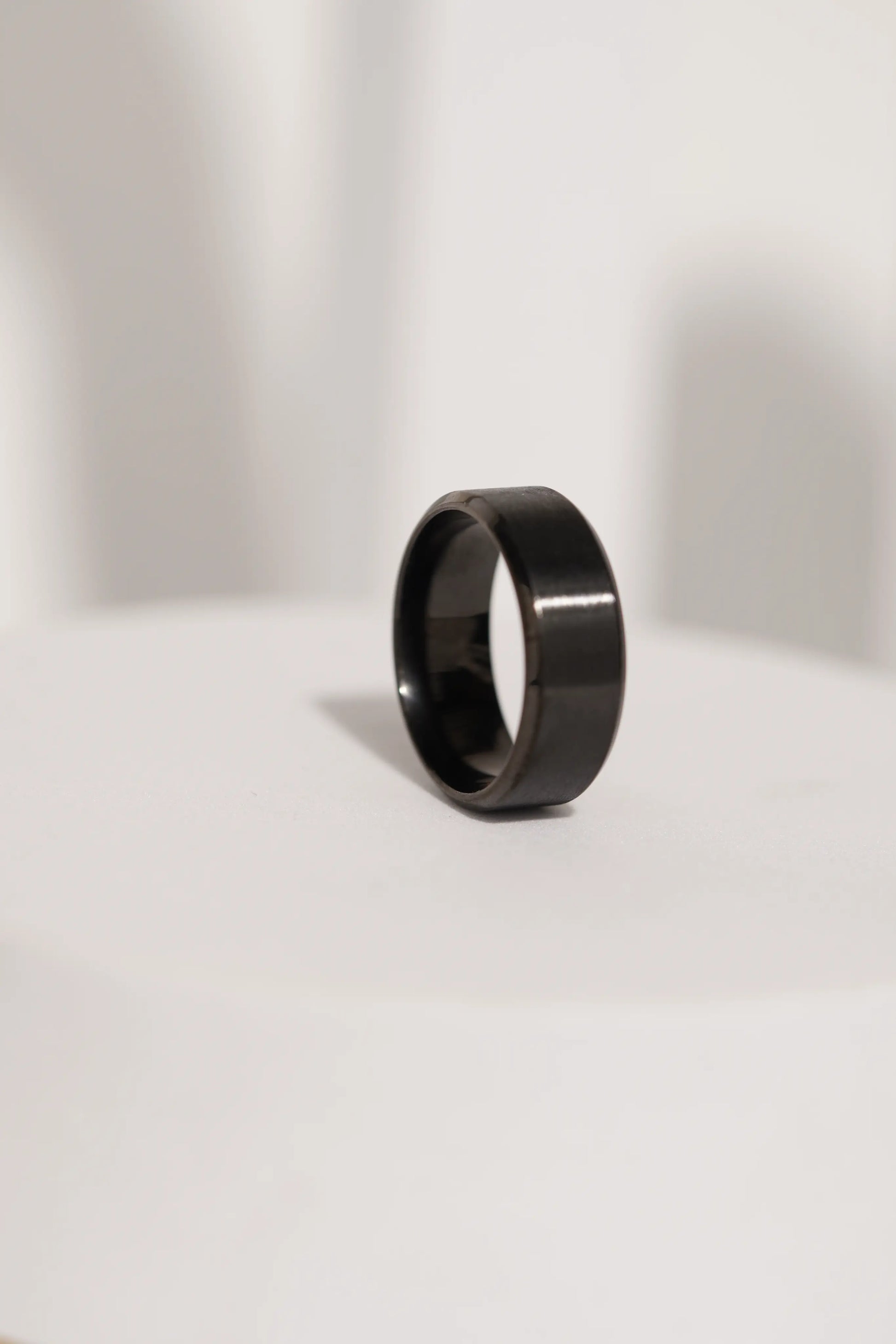 Plain Sleek Black Ring For Men worldjewel.in men's ring