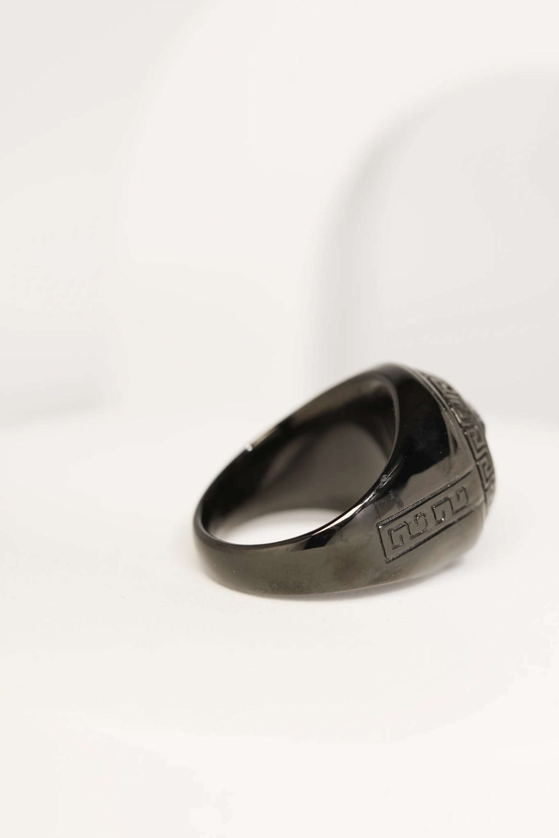 Premium Black Embossed Finger Ring For Men worldjewel.in men's ring