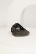 Premium Black Embossed Finger Ring For Men worldjewel.in men's ring