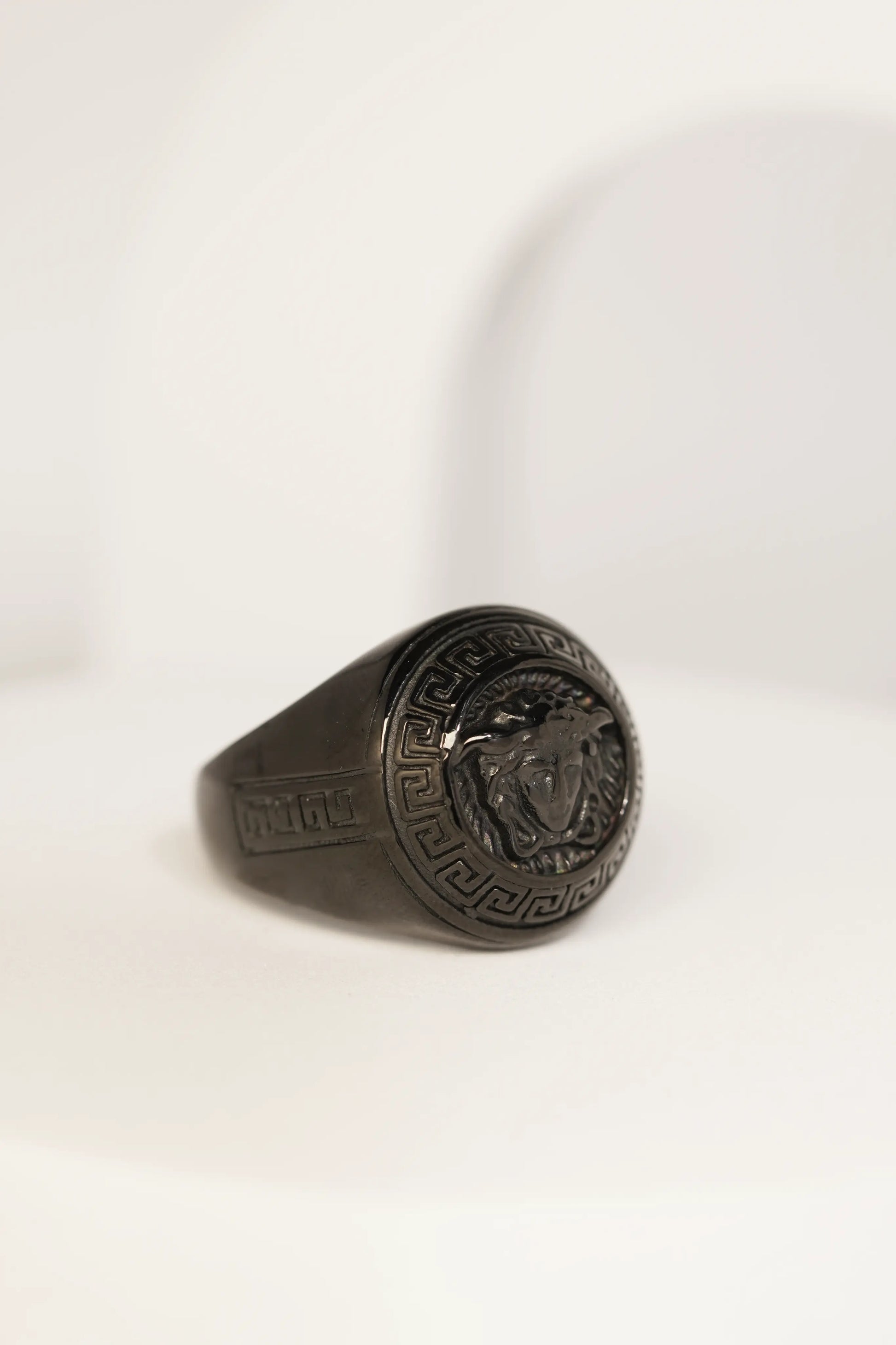 Premium Black Embossed Finger Ring For Men worldjewel.in men's ring