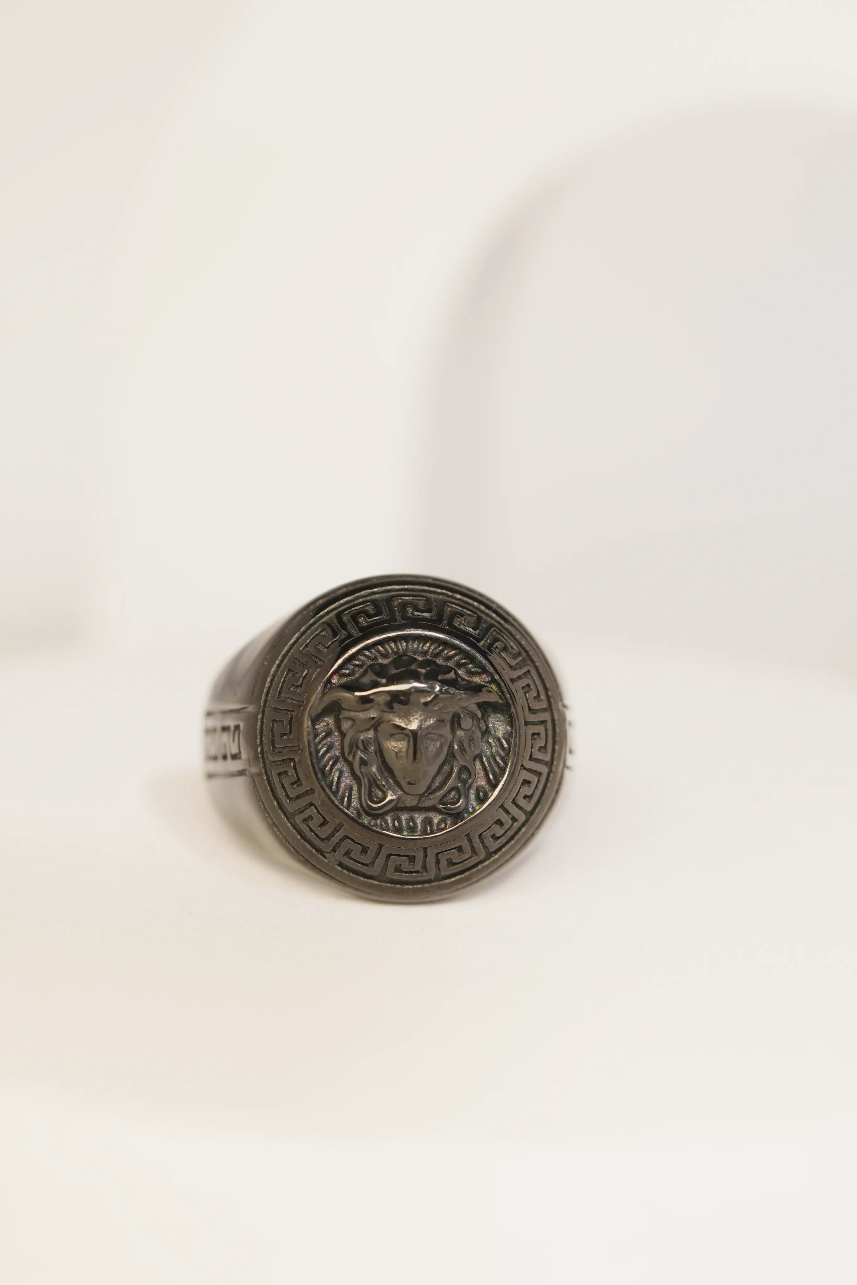 Premium Black Embossed Finger Ring For Men worldjewel.in men's ring
