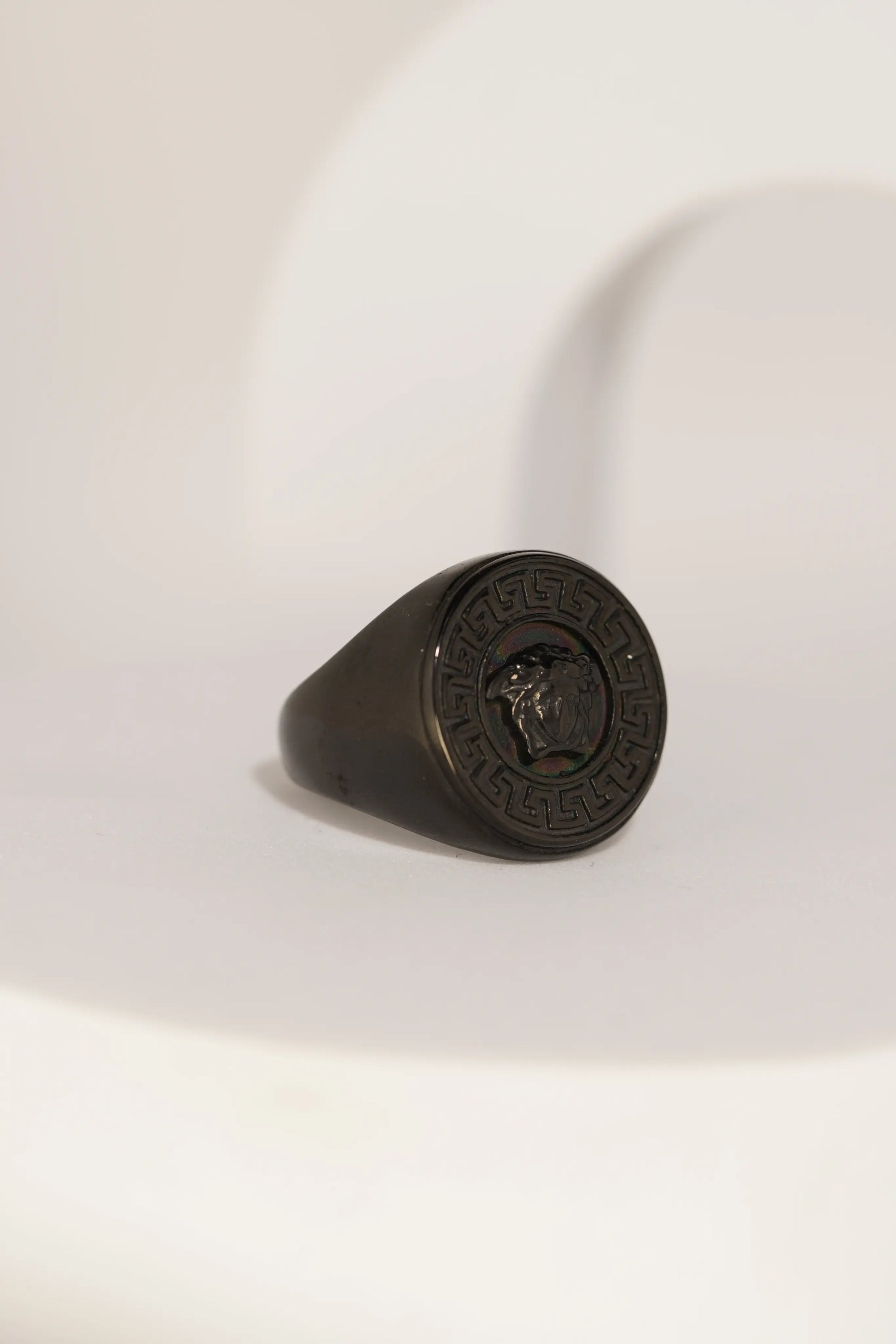 Premium Black Rainbow Finish Finger Ring For Men worldjewel.in men's ring
