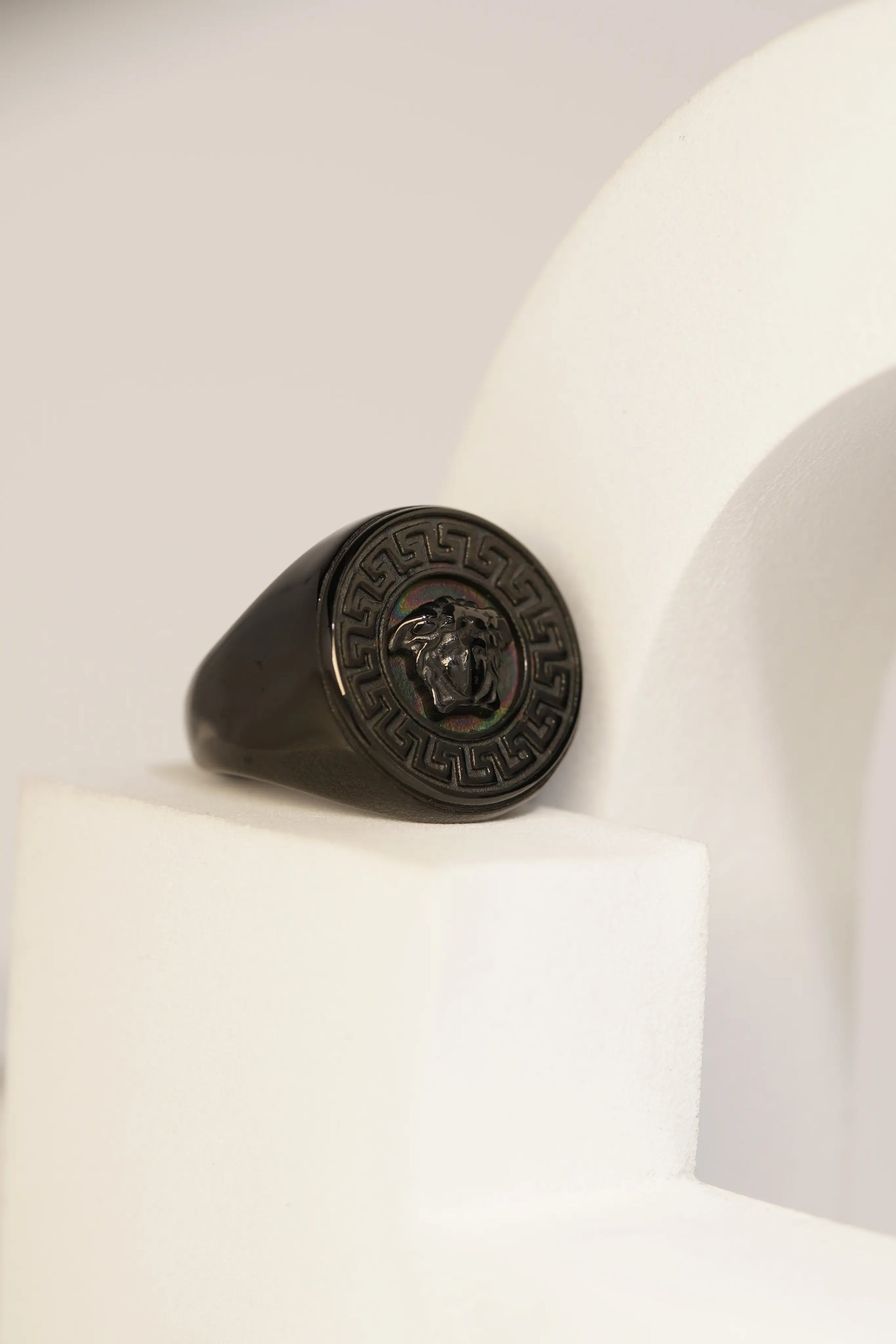 Premium Black Rainbow Finish Finger Ring For Men worldjewel.in men's ring