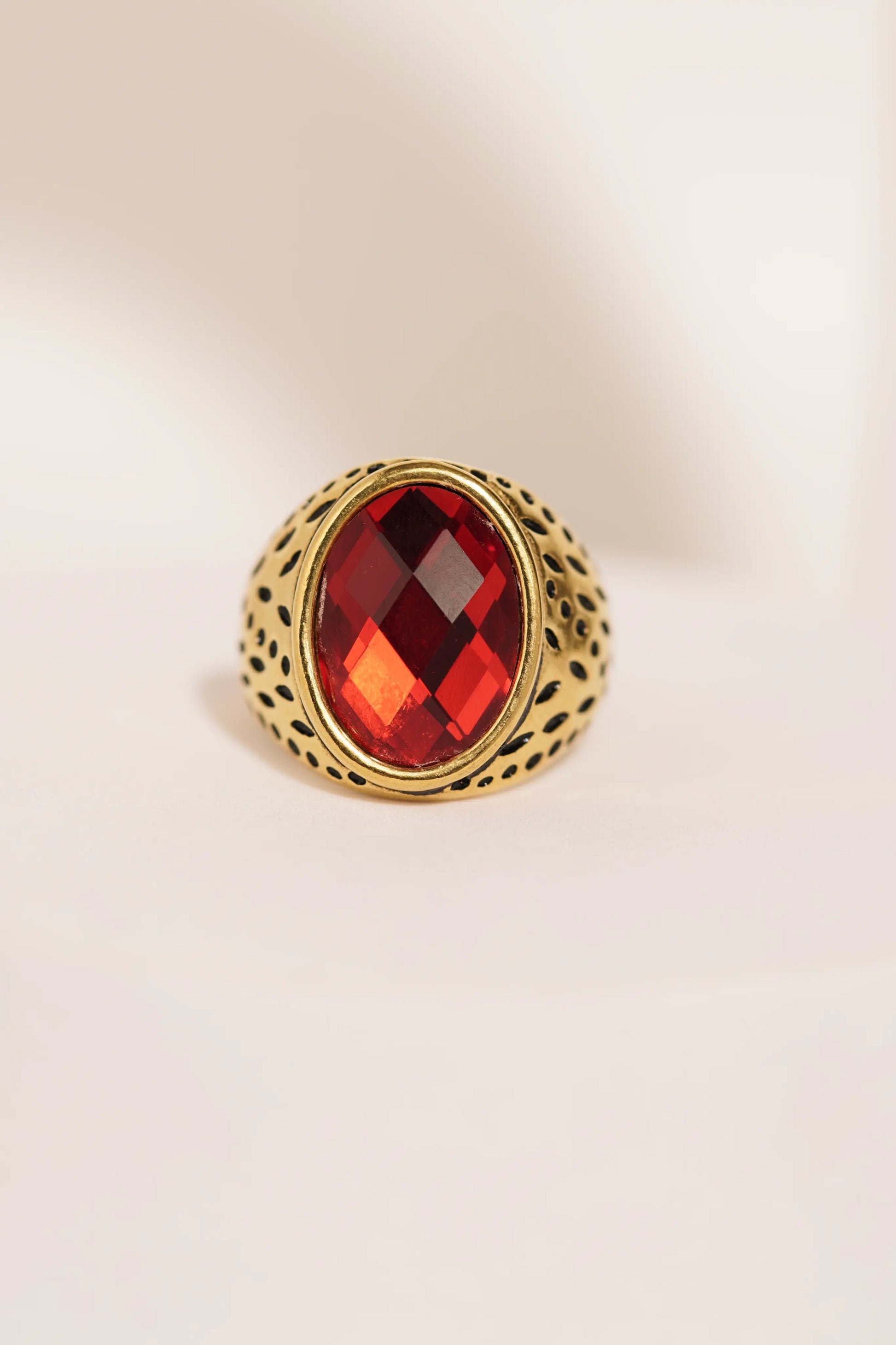 Red Diamond golden Turkish Ring worldjewel.in men's ring
