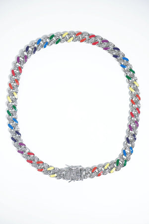 Round Multi-colour Diamond | Ice-chain | Unisex | Hiphop style. - worldjewel.in