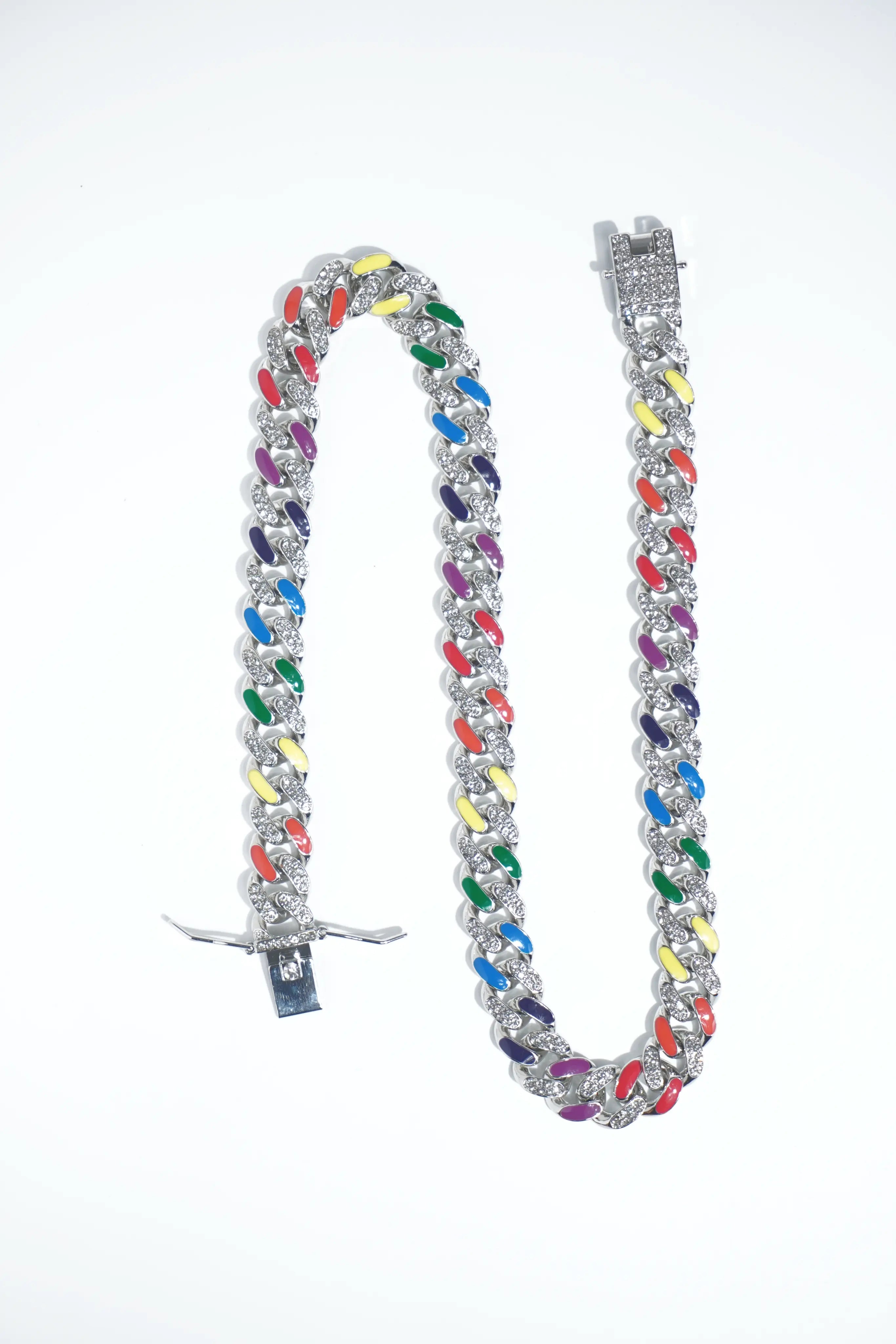 Round Multi-colour Diamond | Ice-chain | Unisex | Hiphop style. - worldjewel.in