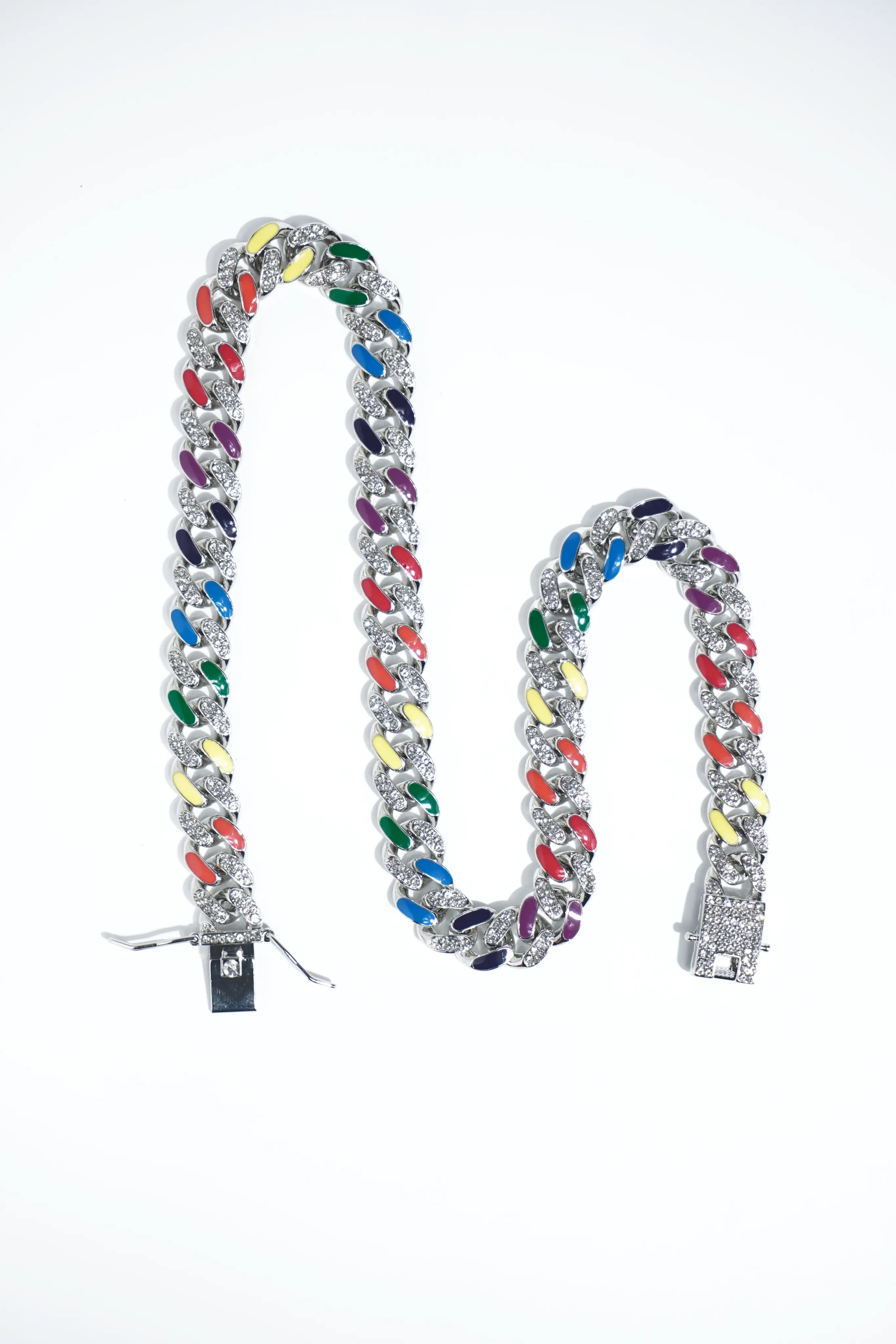 Round Multi-colour Diamond | Ice-chain | Unisex | Hiphop style. - worldjewel.in