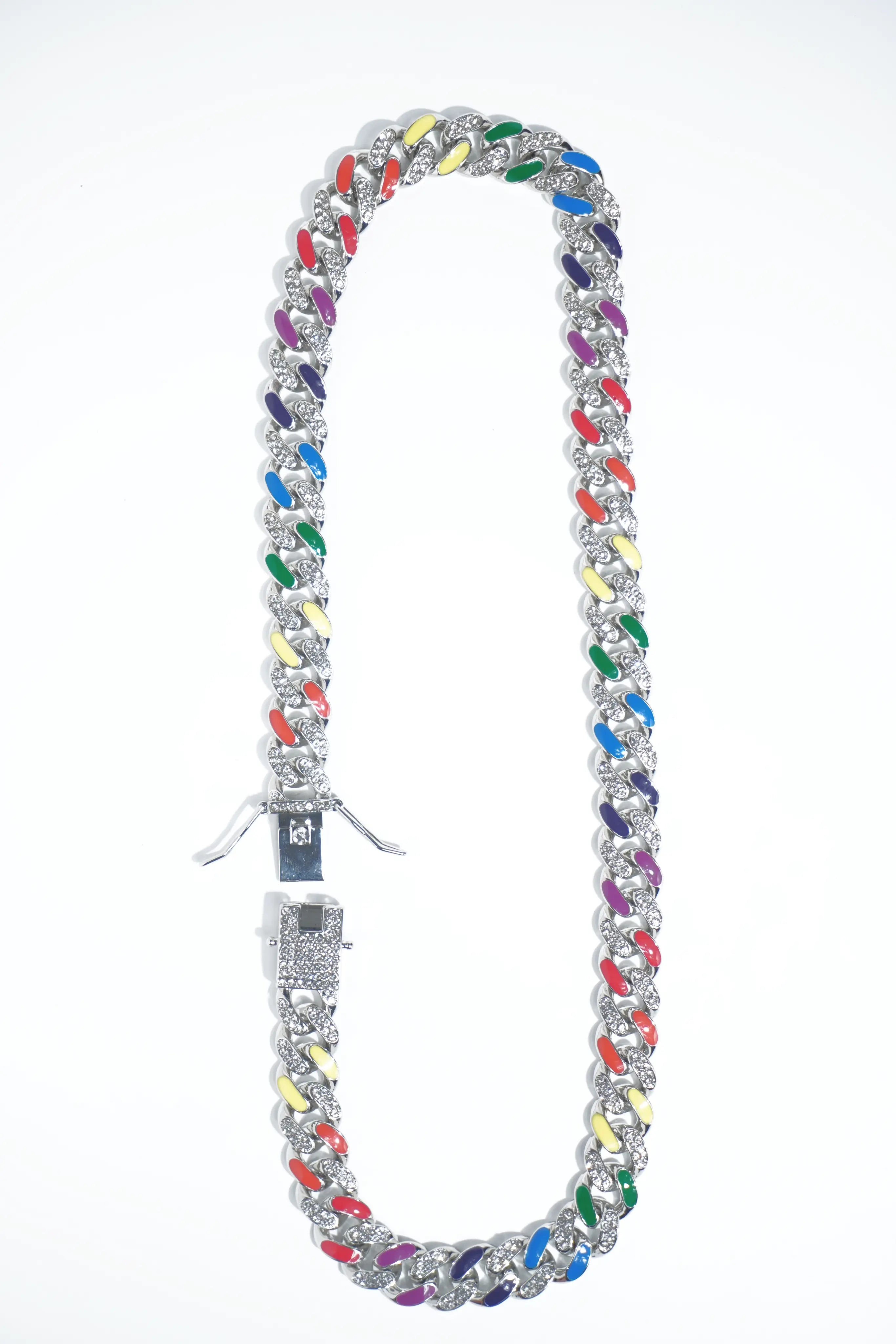 Round Multi-colour Diamond | Ice-chain | Unisex | Hiphop style. - worldjewel.in