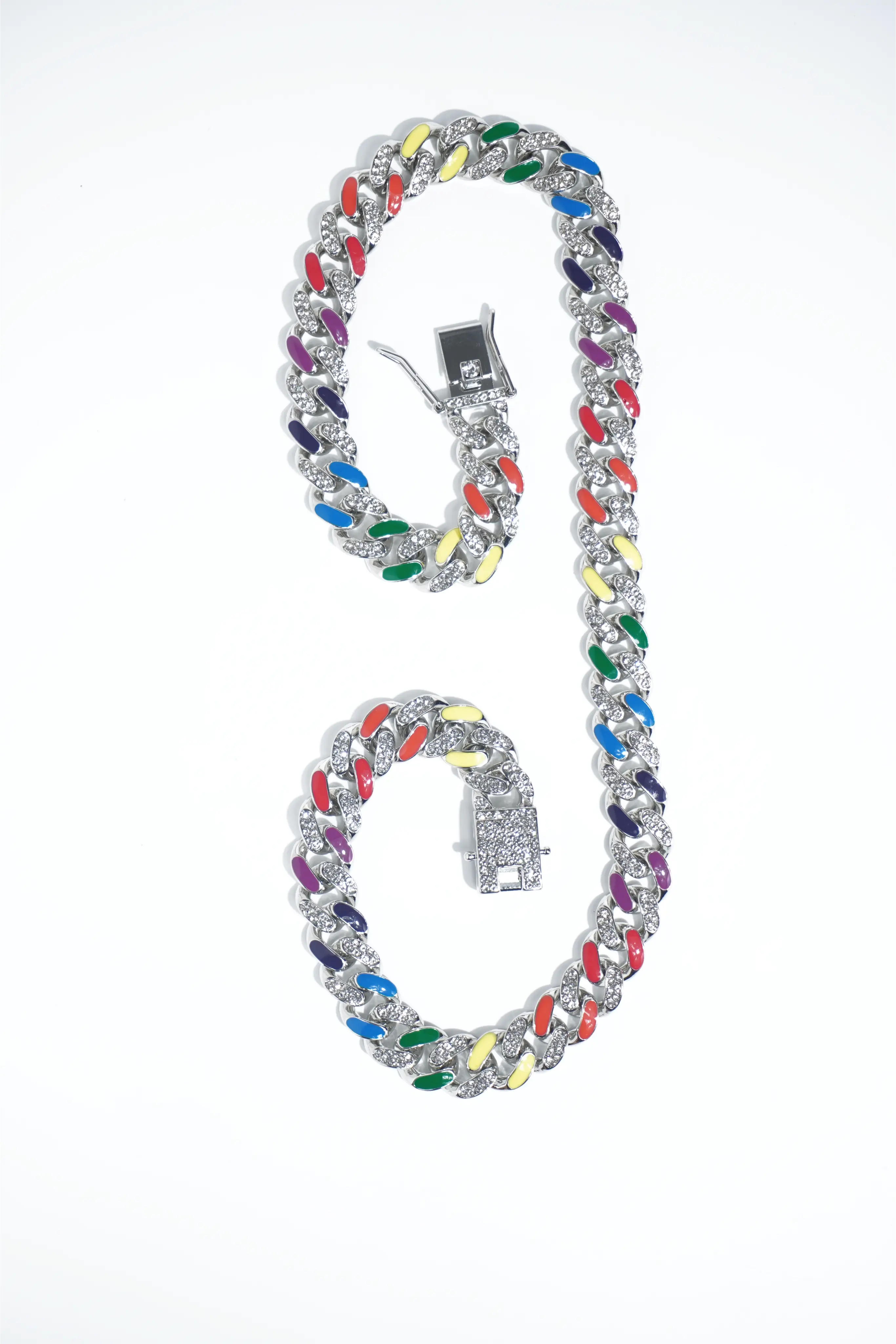 Round Multi-colour Diamond | Ice-chain | Unisex | Hiphop style. - worldjewel.in