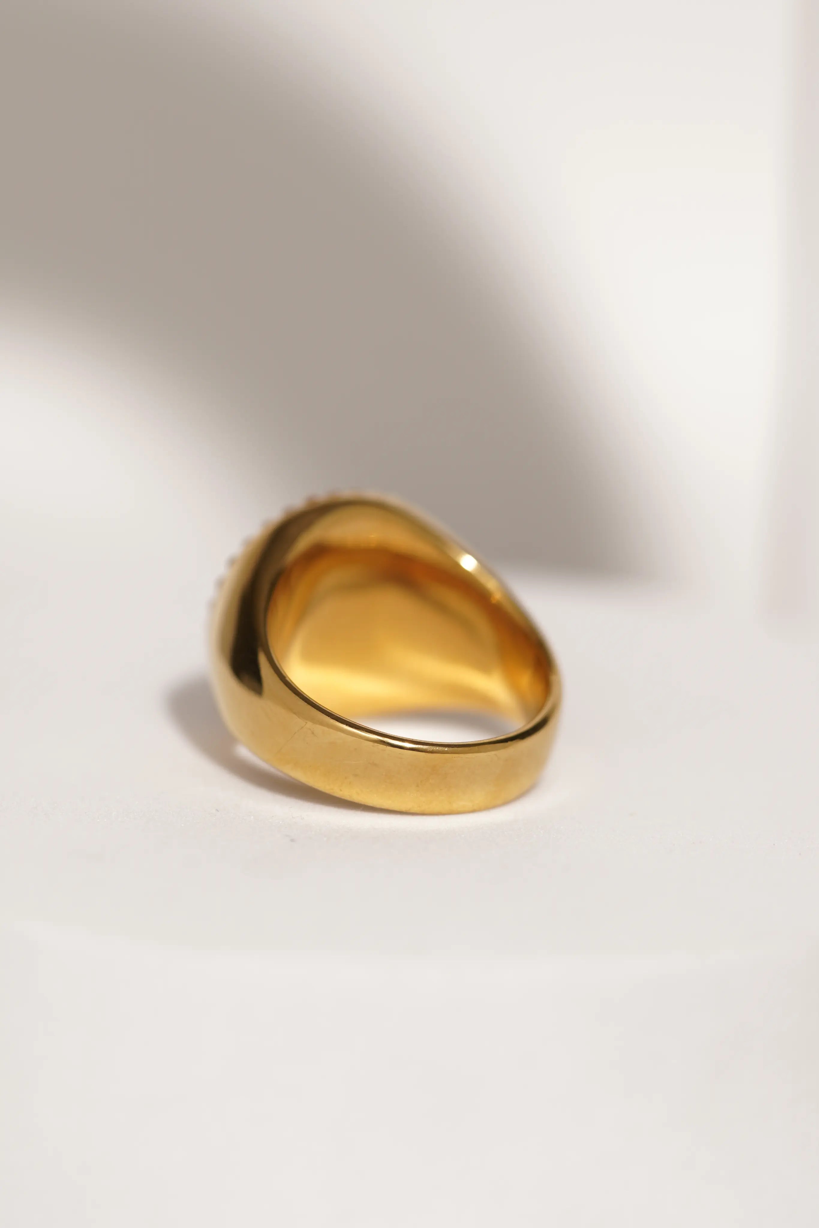 Shiny Golden Diamond Studded Ring worldjewel.in men's ring