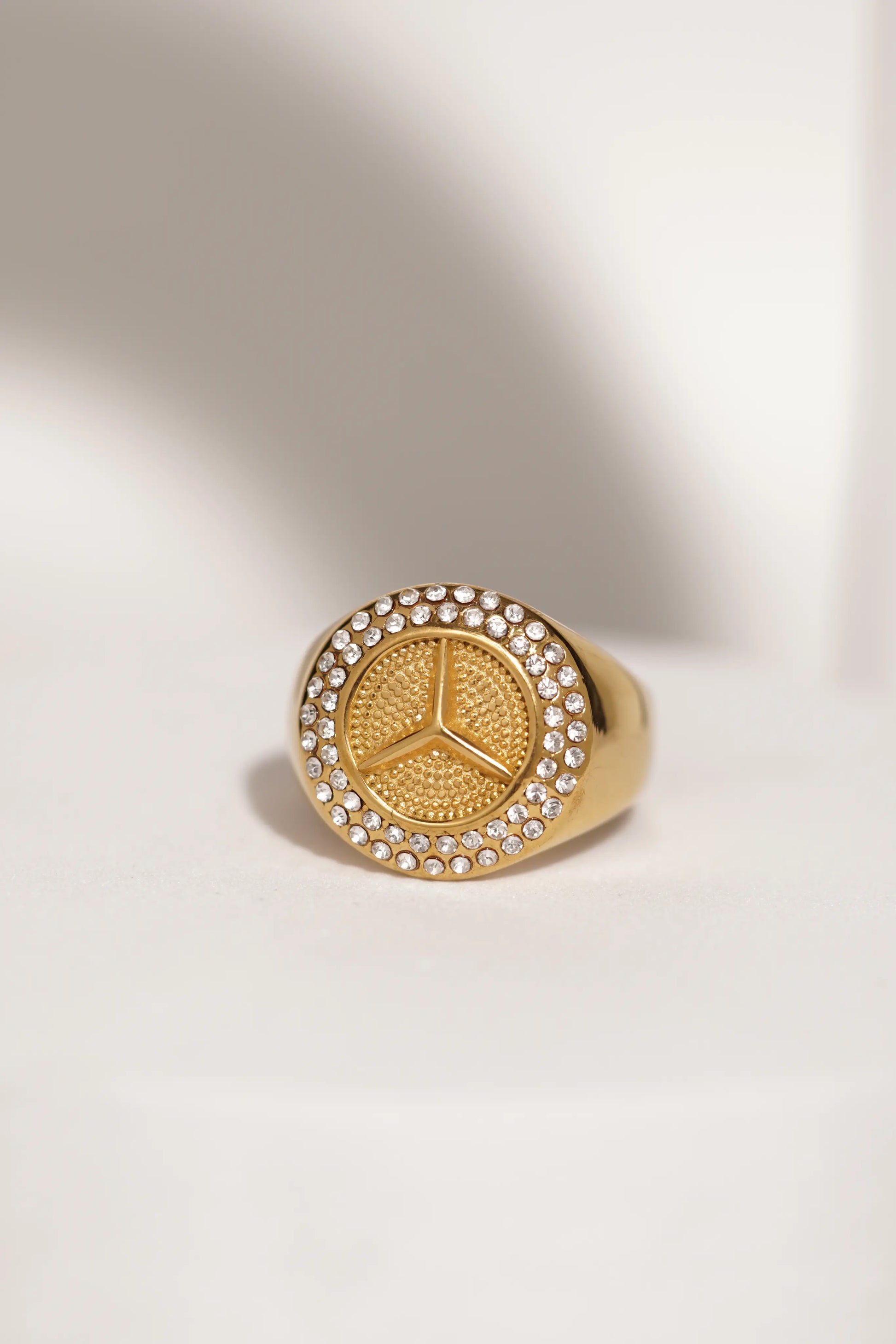 Shiny Golden Diamond Studded Ring worldjewel.in men's ring