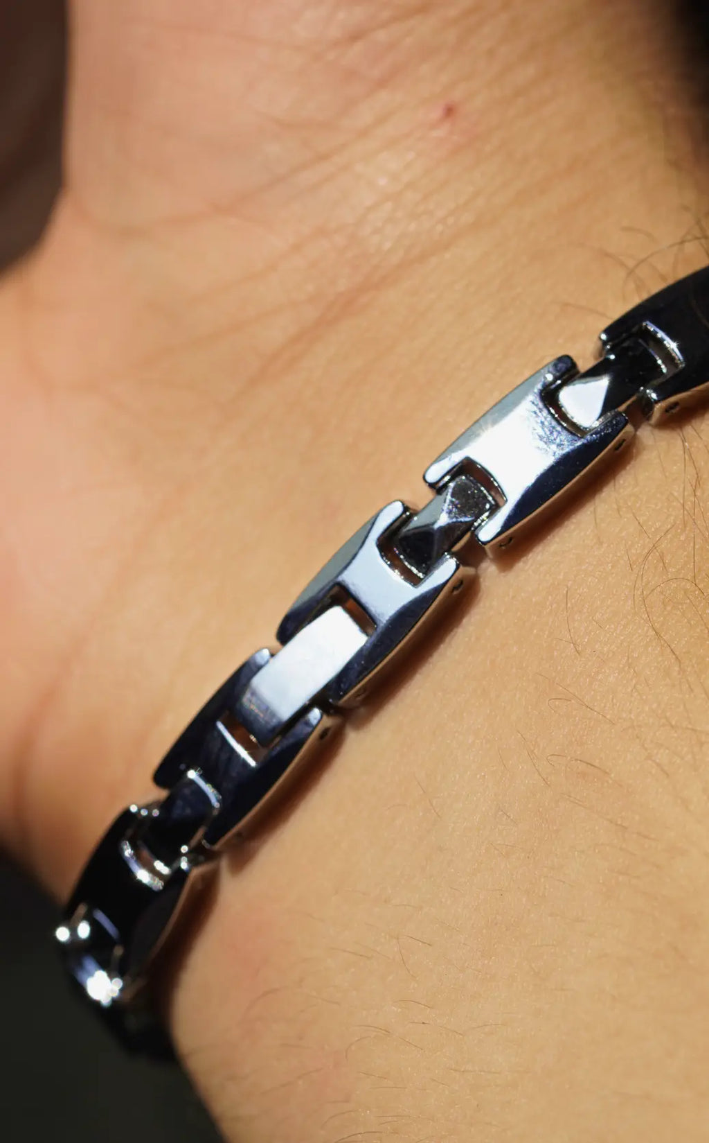 Silver full - Ceramic bracelet for men. worldjewel.in men's bracelets