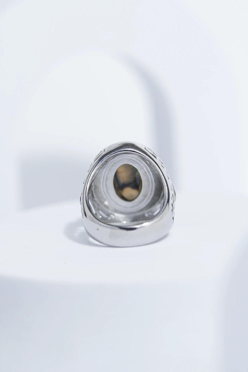 Sliver Oval Shape Stone Ring for Men worldjewel.in men's ring