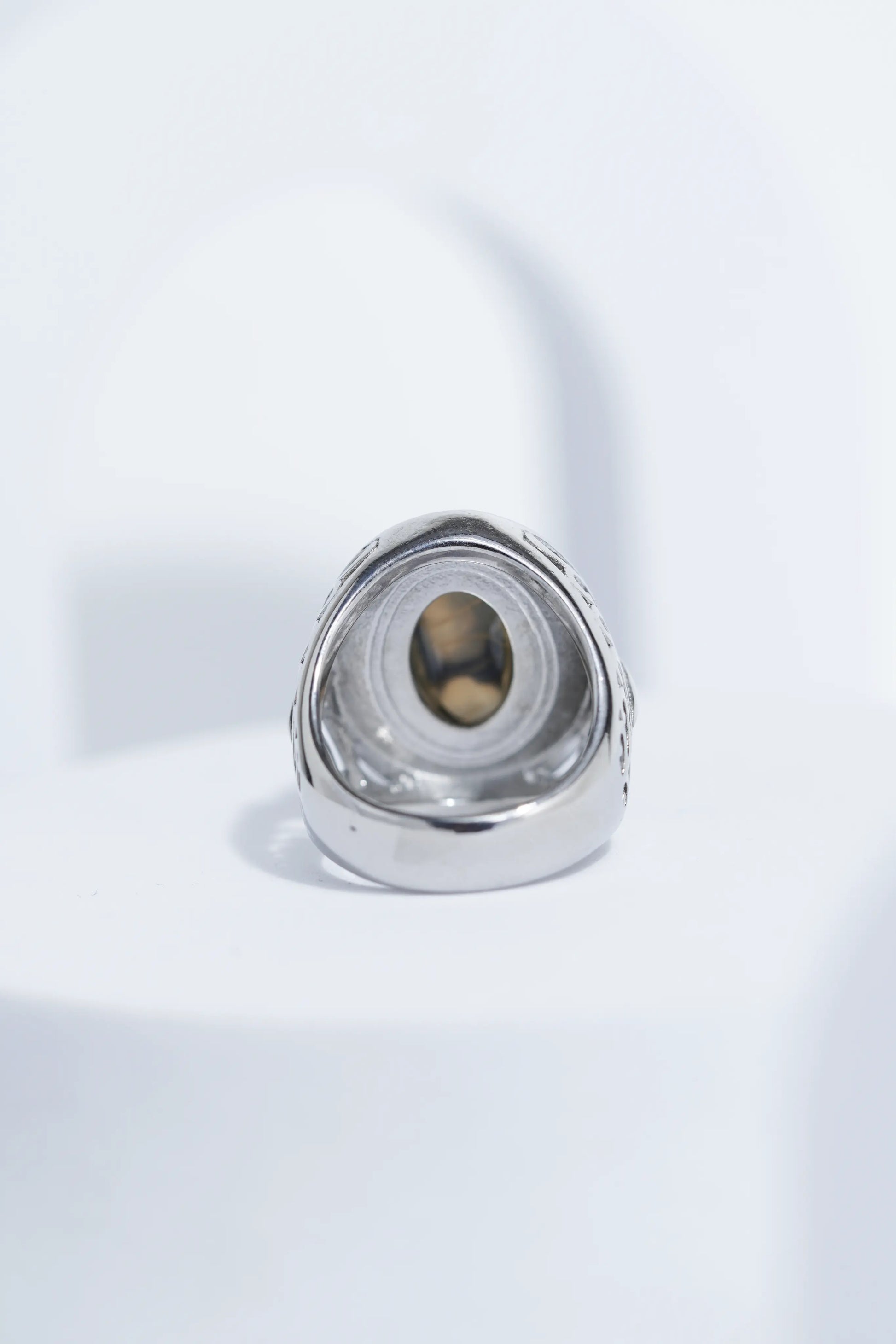 Sliver Oval Shape Stone Ring for Men worldjewel.in men's ring