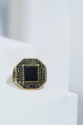 Square Black Diamond Turkish Ring For Men worldjewel.in men's ring