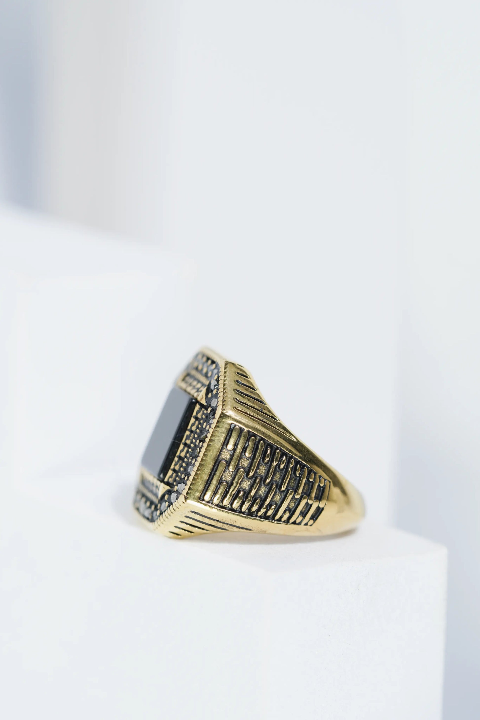 Square Black Diamond Turkish Ring For Men worldjewel.in men's ring