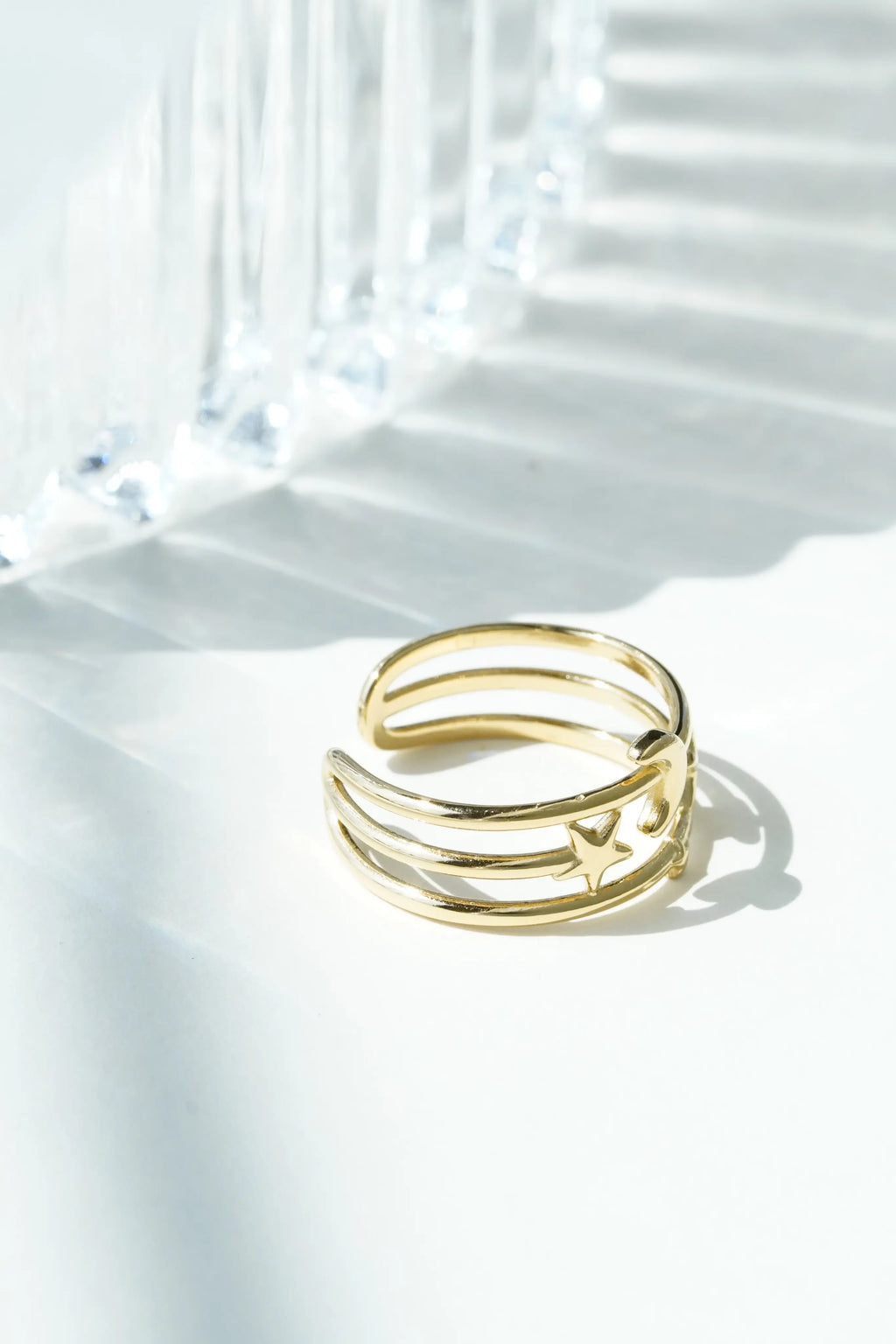 Star Partten Adjustable Ring worldjewel.in ADJUSTABLE RING